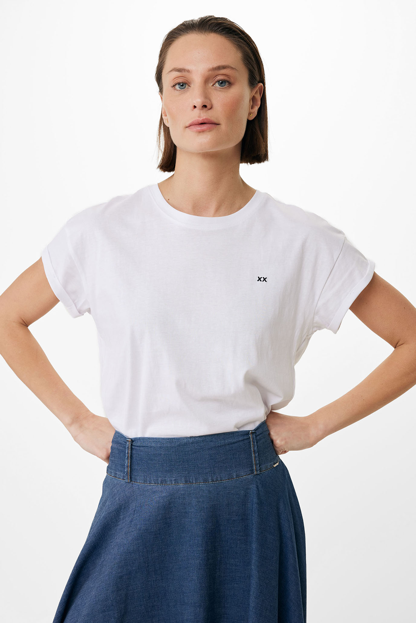 Женская белая футболка FAY 1