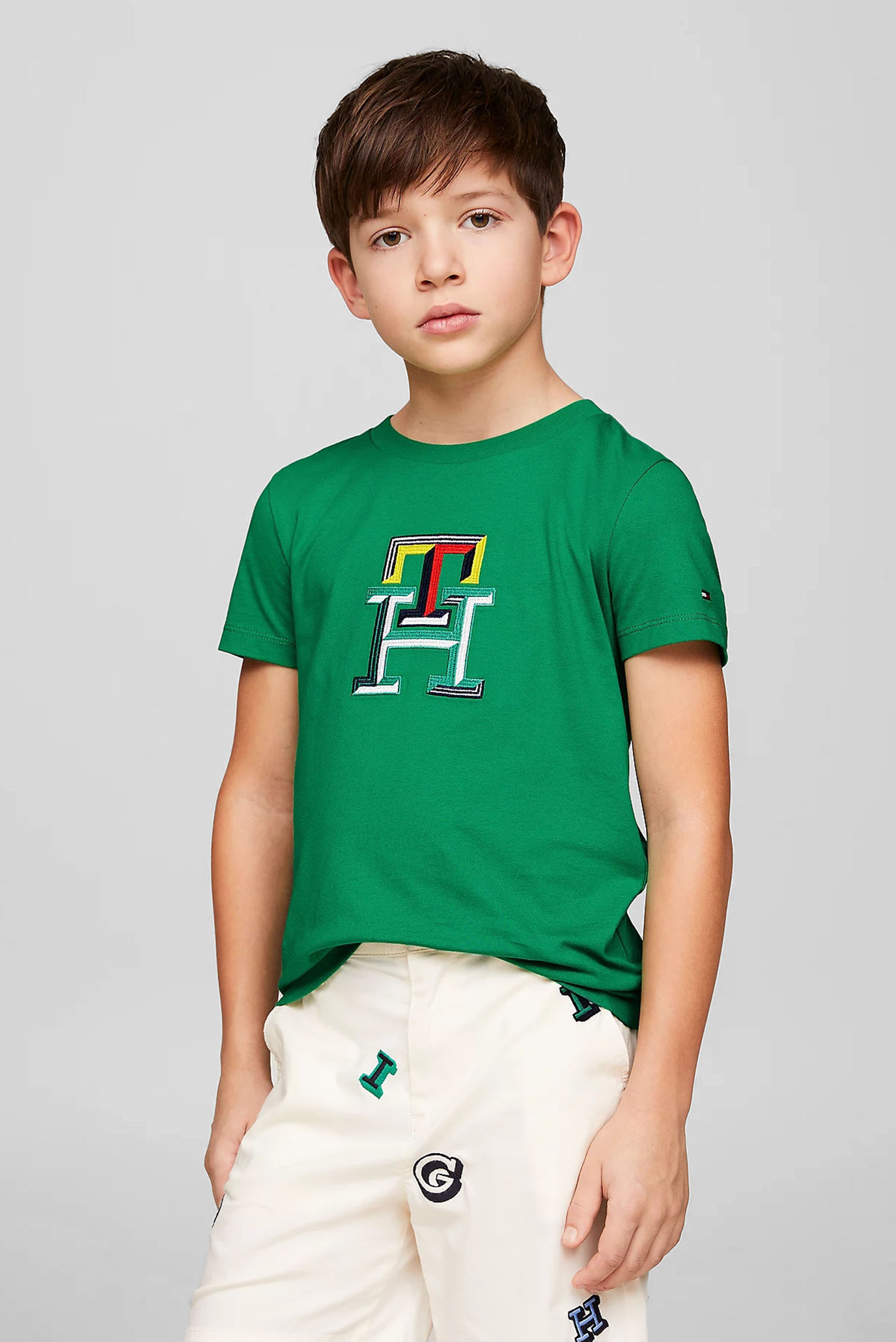 Детская зеленая футболка MULTICOLOR MONOGRAM 1