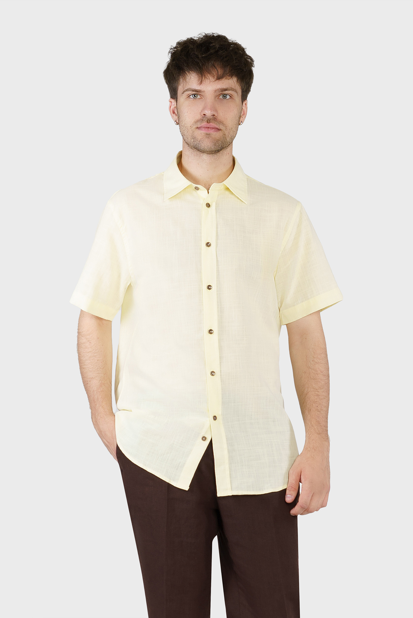 Мужская желтая рубашка 1