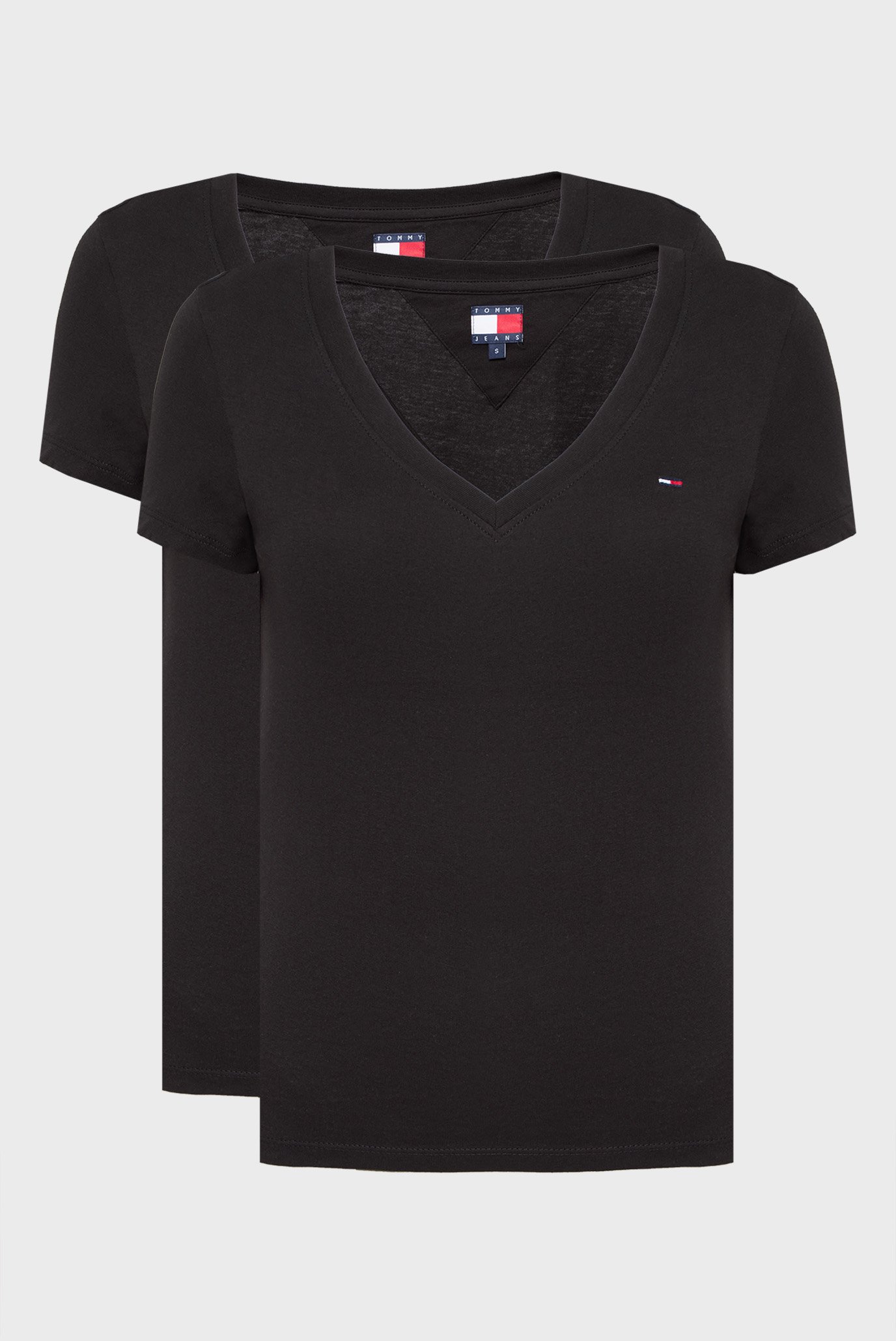 Женская черная футболка TJW 2PACK V-NECK TEE Черный M Tommy Jeans DW0DW21367 Женская черная футболка TJW 2PACK V-NECK TEE Черный M Tommy Jeans DW0DW21367