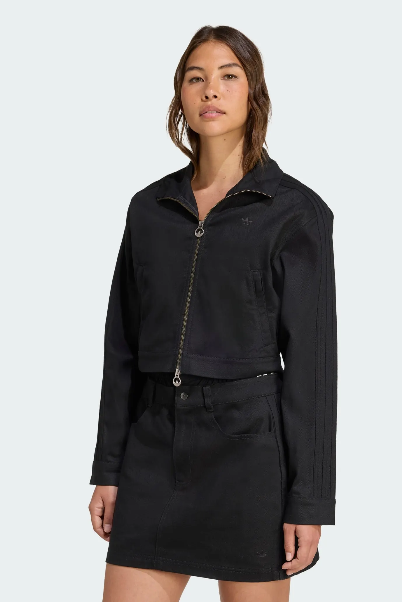 Женская черная джинсовая куртка Firebird Twill Crop adidas JW7267