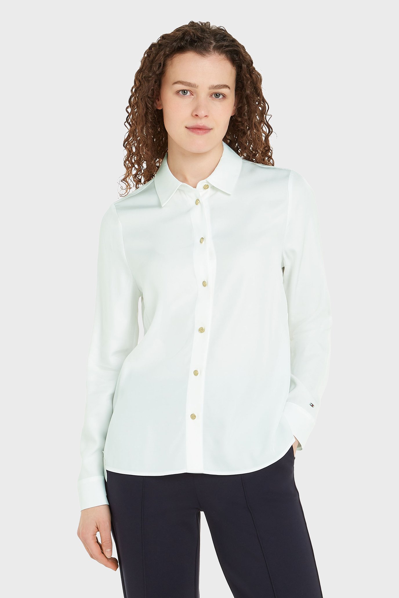 Женская белая блуза GOLD BUTTON VISCOSE LS Белый S Tommy Hilfiger WW0WW43066 Женская белая блуза GOLD BUTTON VISCOSE LS Белый S Tommy Hilfiger WW0WW43066