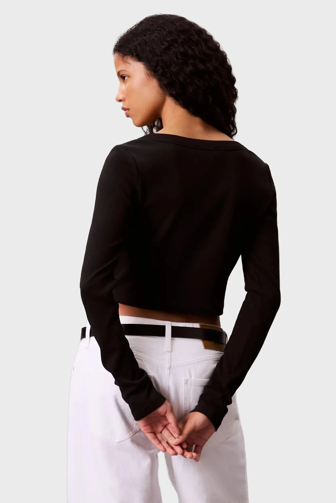 Женский черный кардиган LS WOVEN LABEL 3