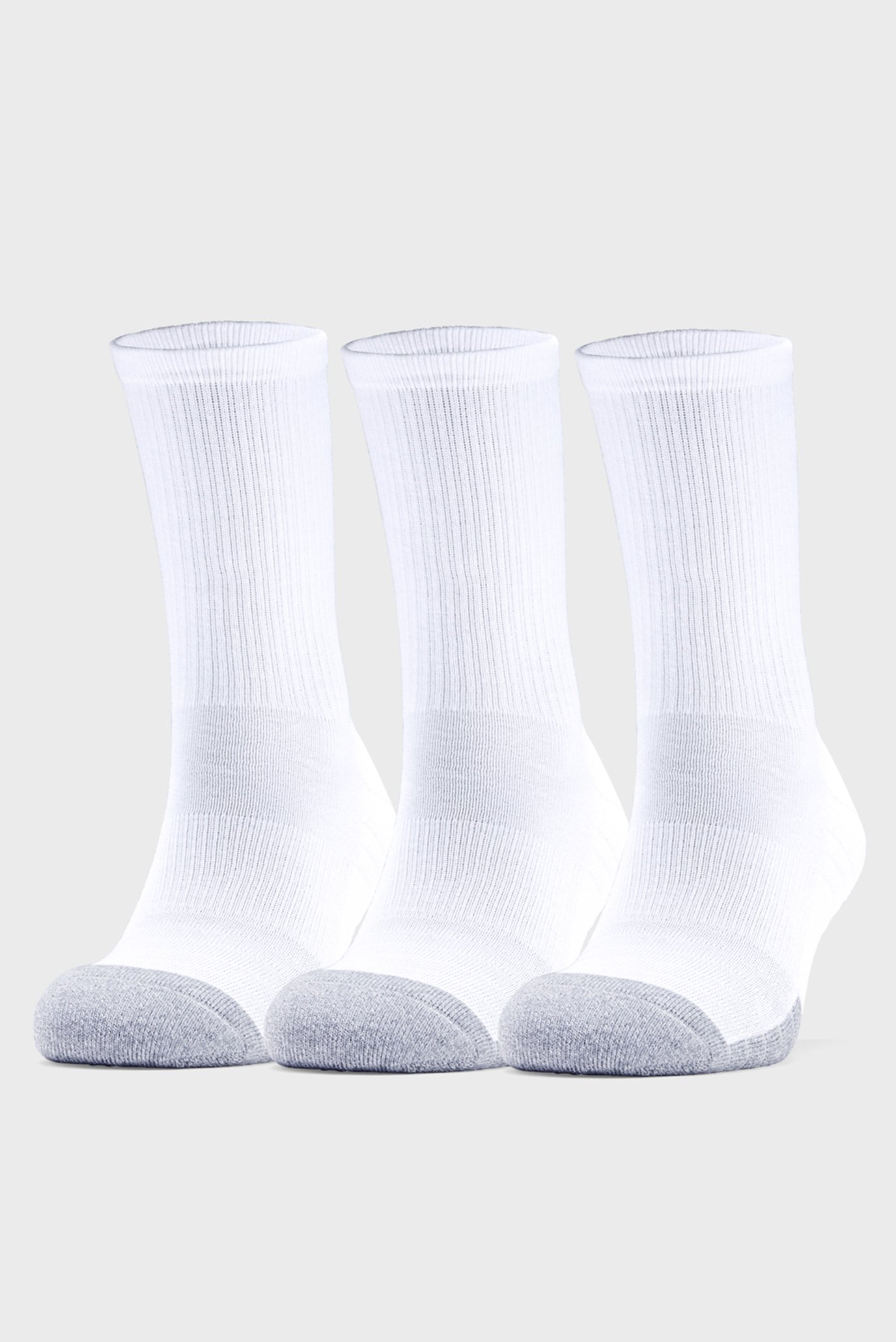 Белые спортивные носки (3 пары) UA Heatgear Crew 1