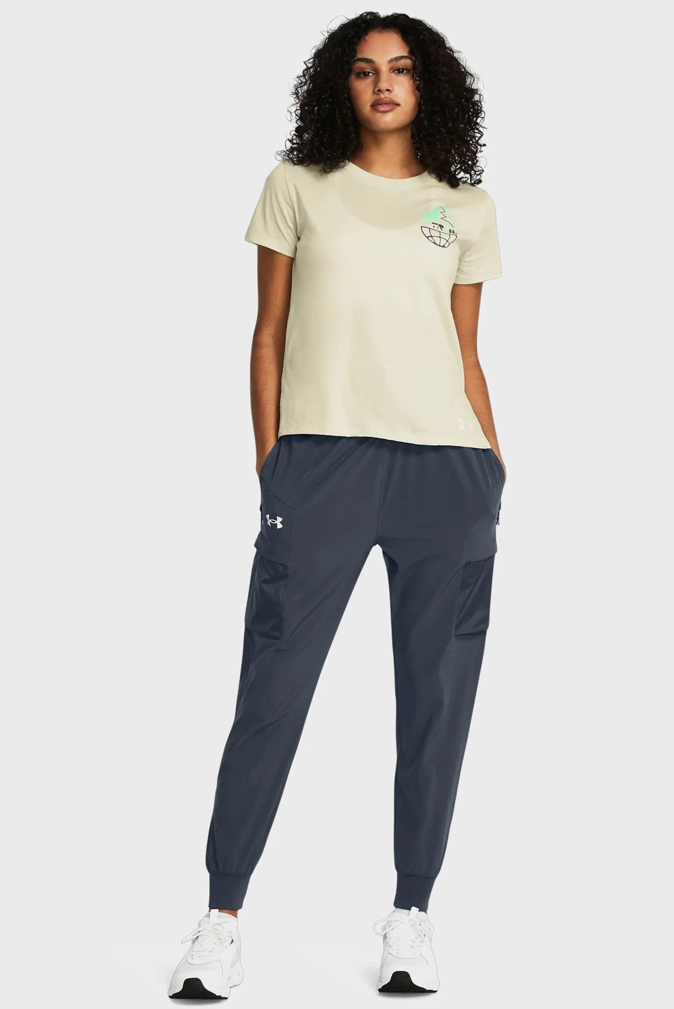 Жіночі сірі спортивні штани UA Run Trail Pant 2