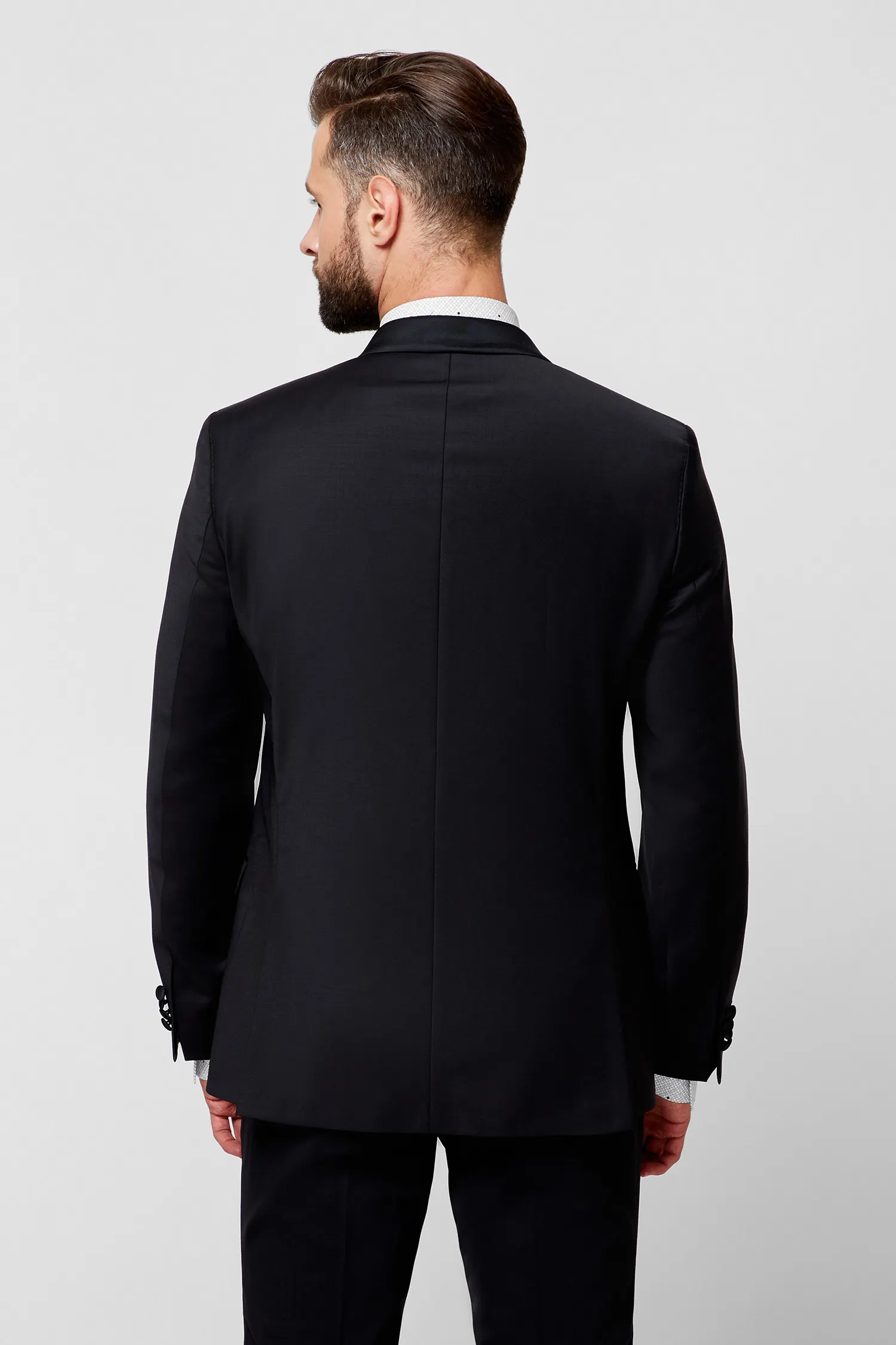 Мужской черный шерстяной пиджак 3