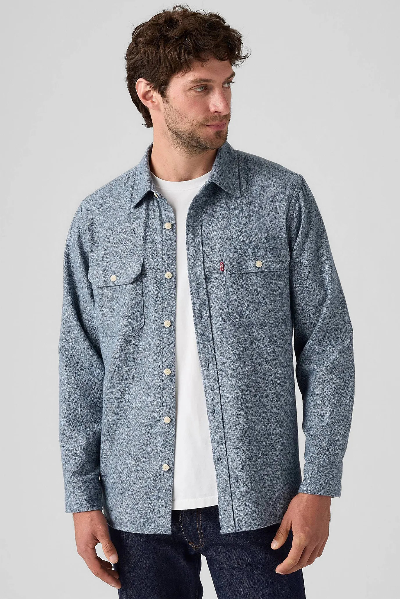 Мужская голубая рубашка 4