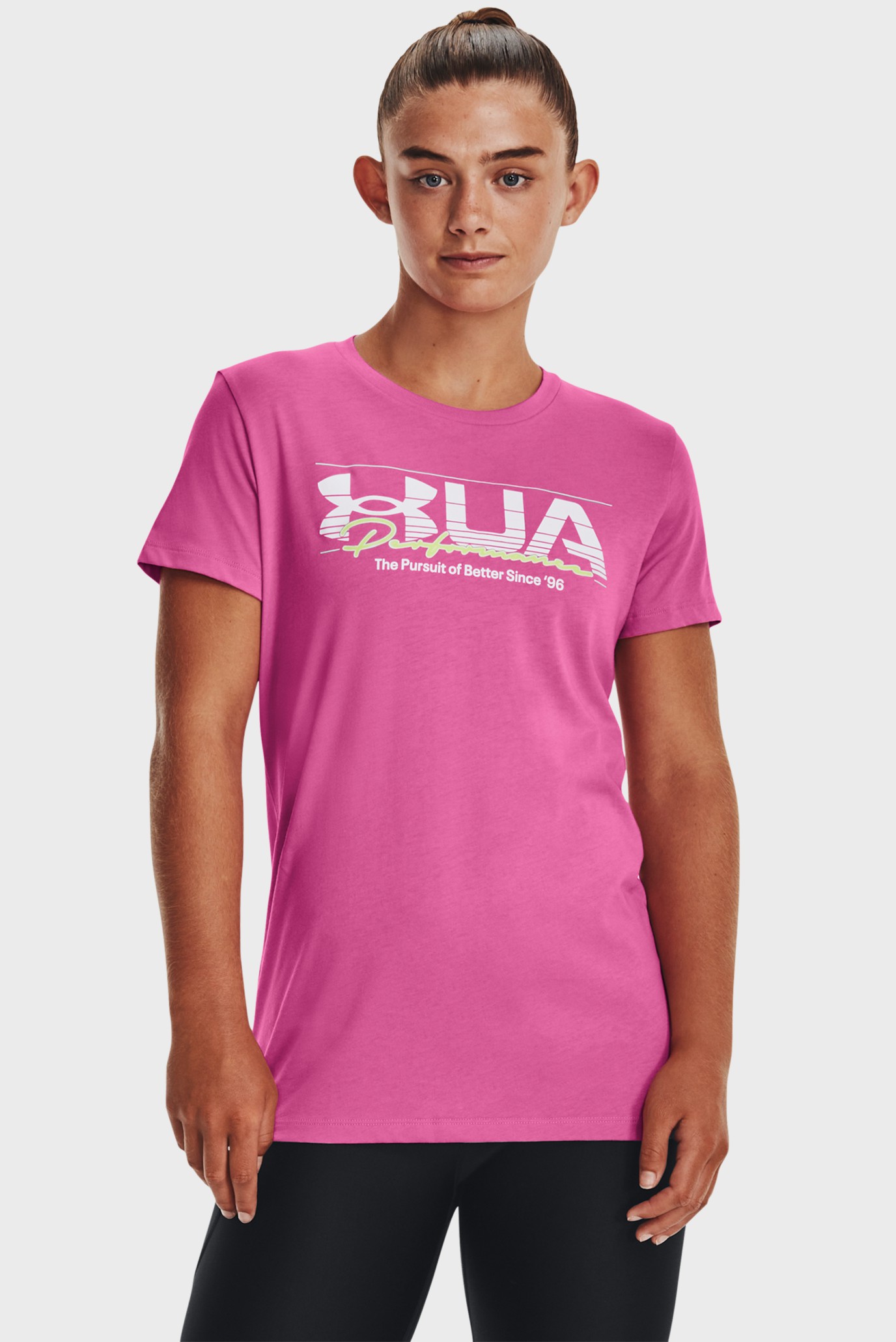 Жіноча рожева футболка UA VINTAGE PERFORMANCE SS 1