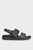 Женские черные кожаные сандалии FLAT SANDAL CALVIN MTL LTH