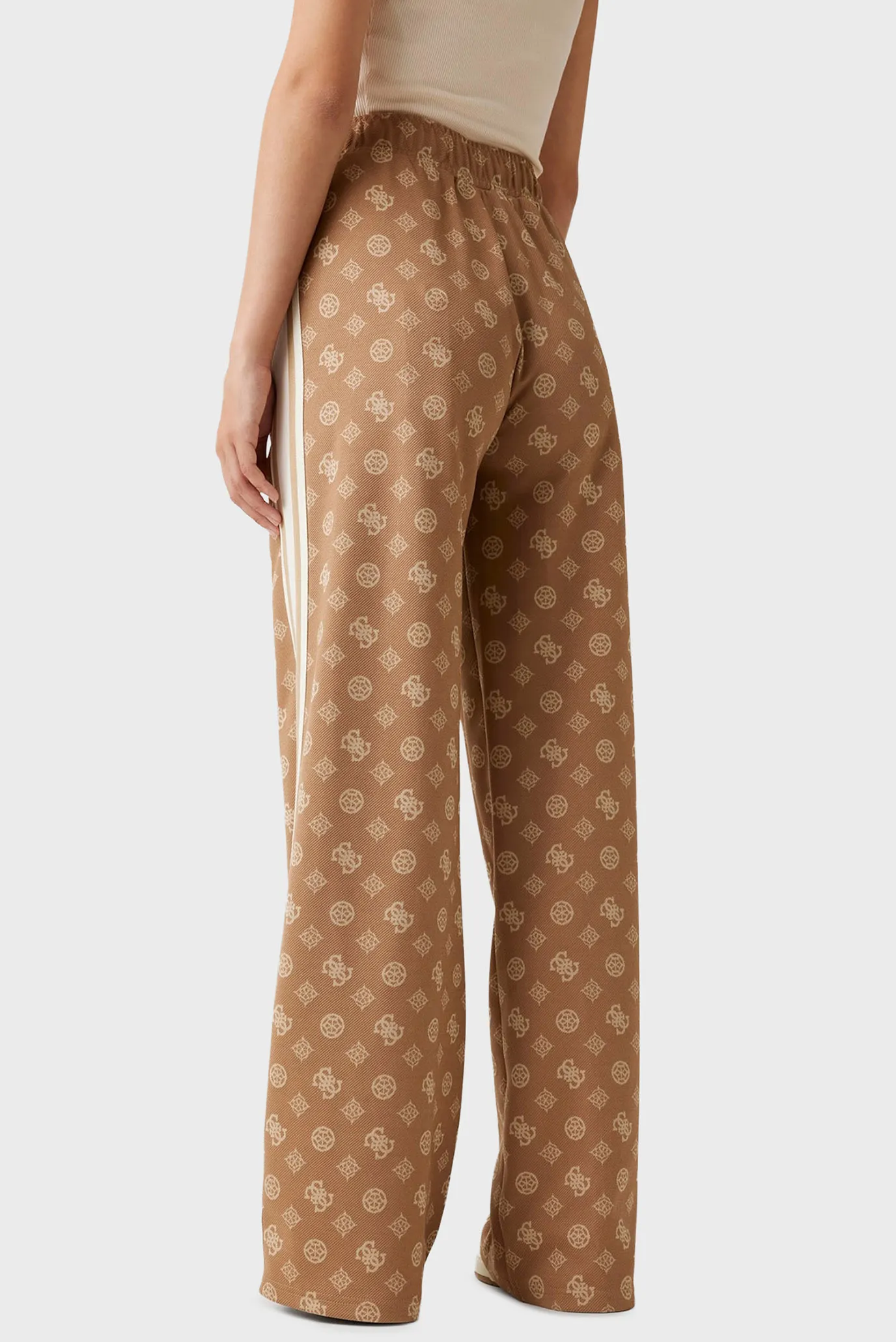 Женские бежевые спортивные брюки с узором 3