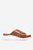 Женские коричневые кожаные слайдеры 2.ZERØGRAND Criss Cross Slide Sandal
