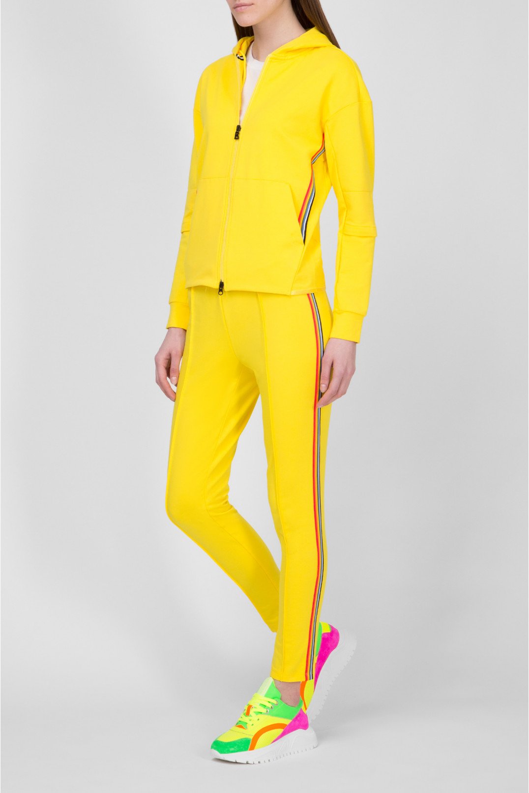 Жіночий жовтий спортивний костюм ( худі, штани) 1