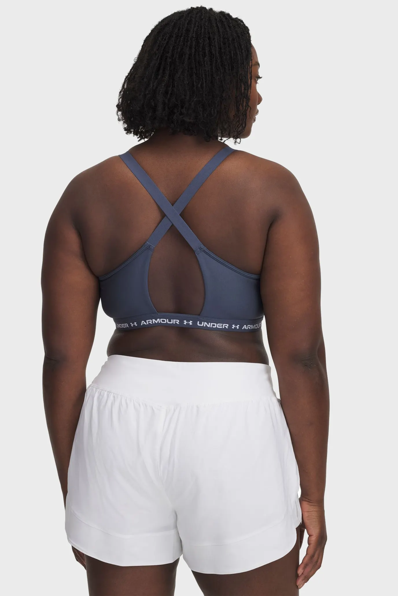 Жіночий темно-сірий топ UA Crossback Low Bra 10