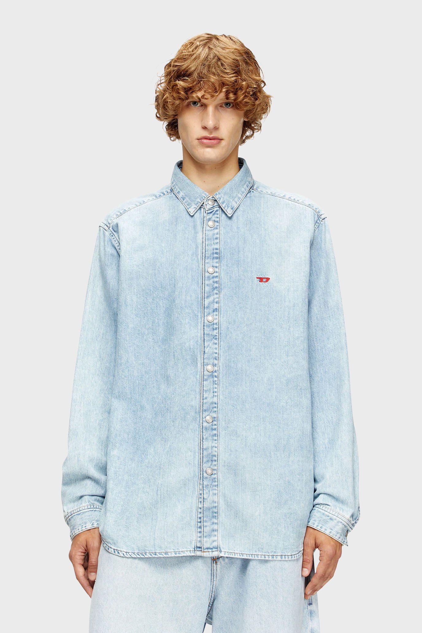 Мужская голубая джинсовая рубашка CAMICIA Голубой S Diesel A03534 068KC Мужская голубая джинсовая рубашка CAMICIA Голубой S Diesel A03534 068KC