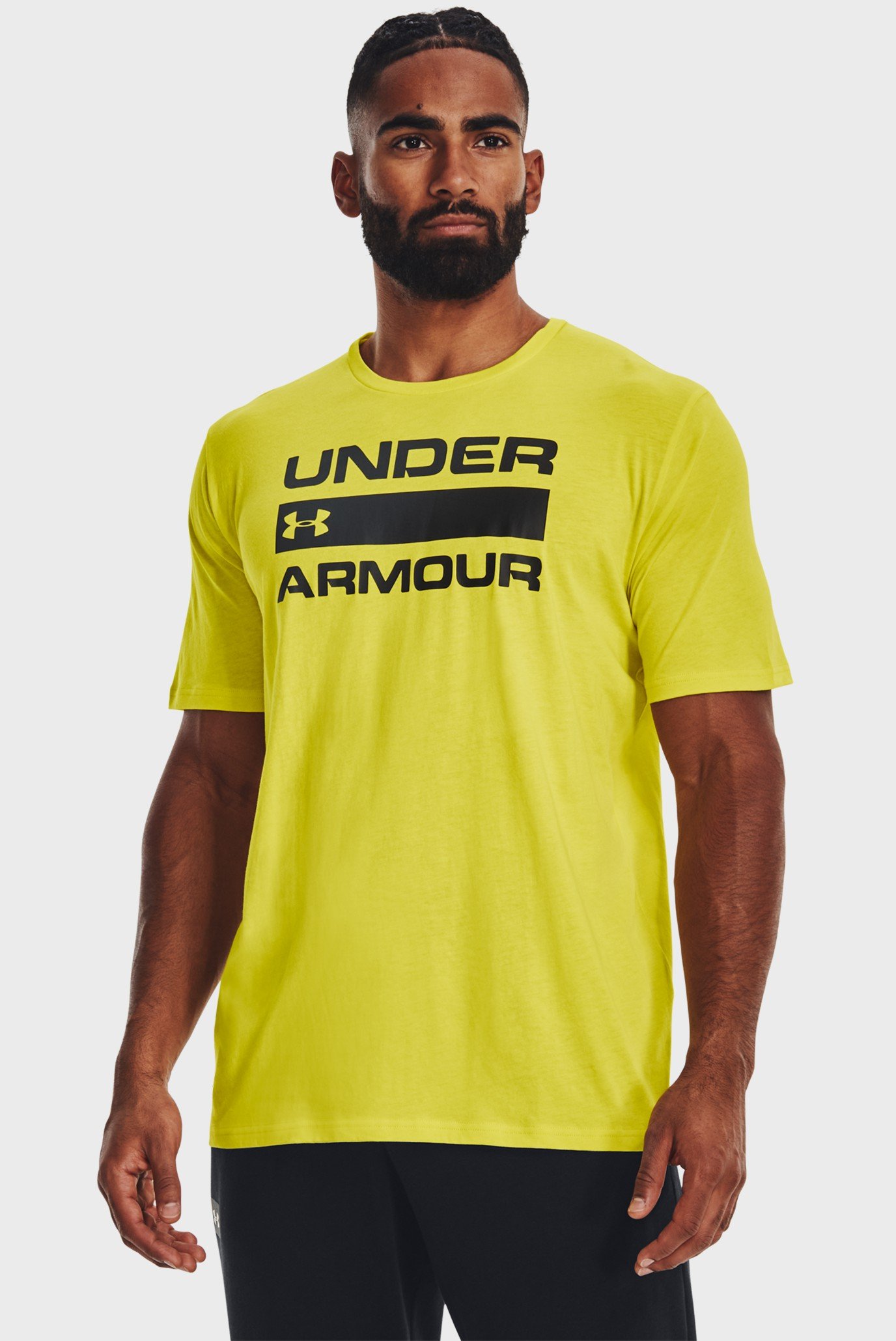 Мужская желтая футболка UA TEAM ISSUE WORDMARK SS 1