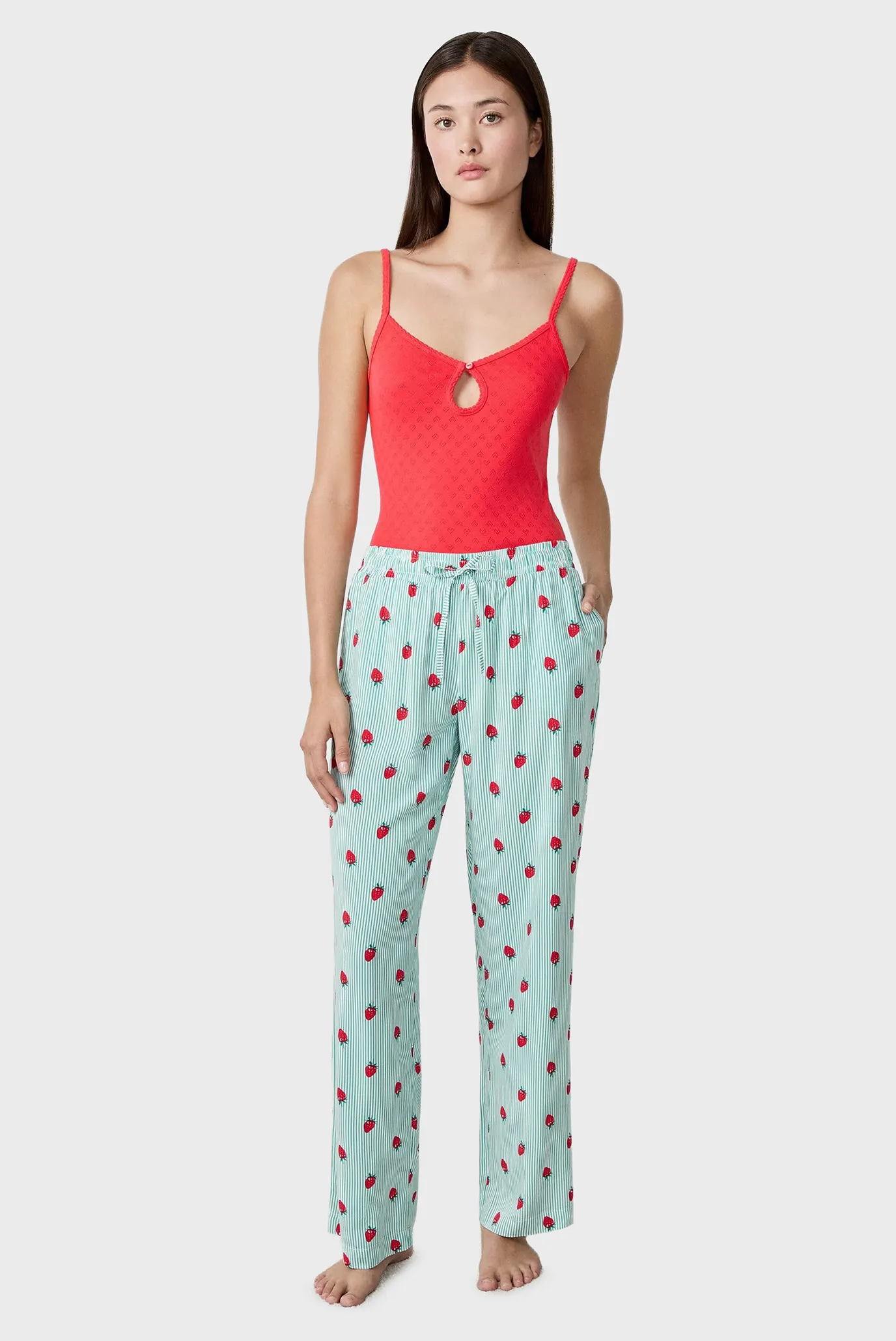 Женские мятные брюки с узором CAPRESE 4