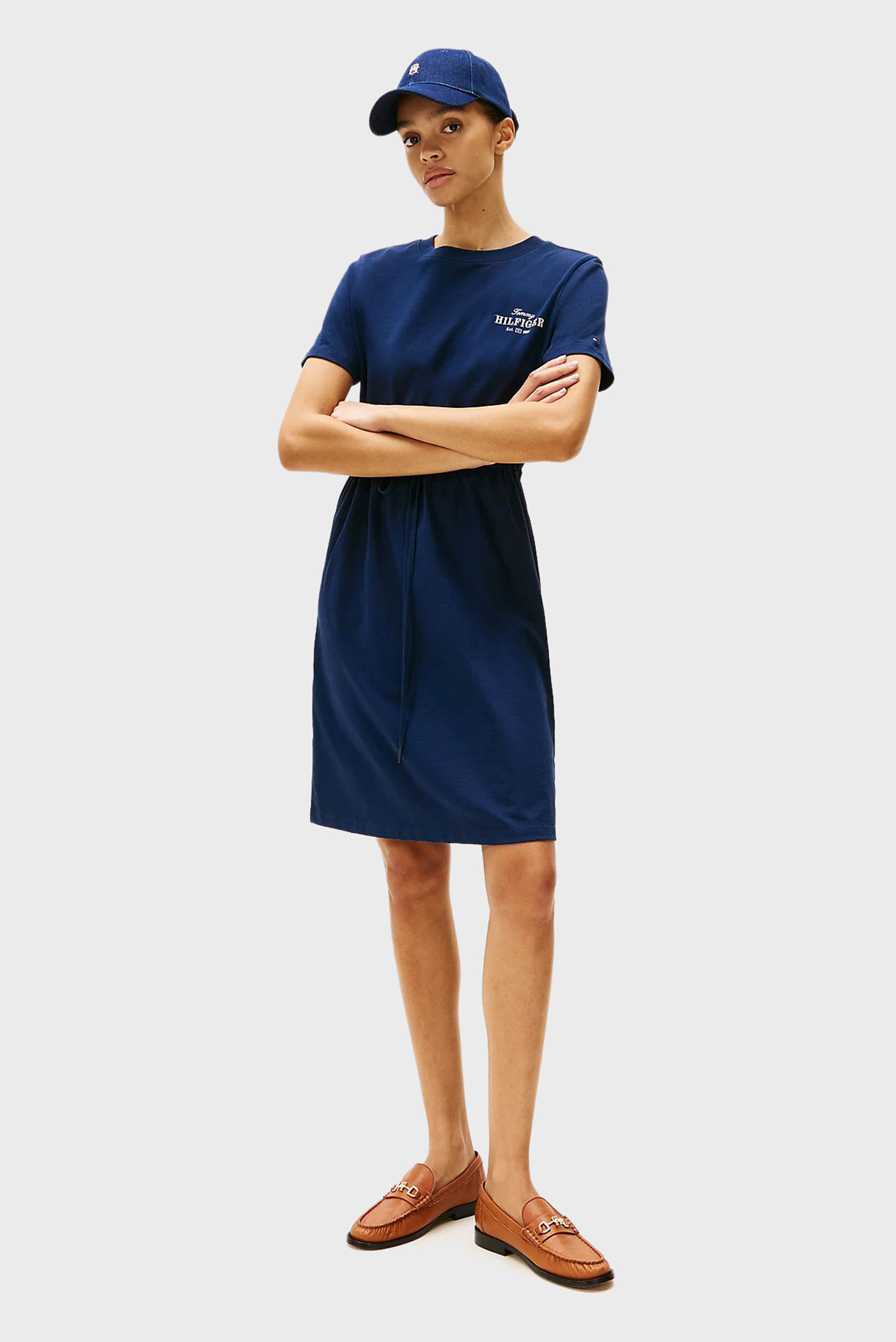 Женское темно-синее платье HILFIGER Синий S Tommy Hilfiger WW0WW45529 Женское темно-синее платье HILFIGER Синий S Tommy Hilfiger WW0WW45529