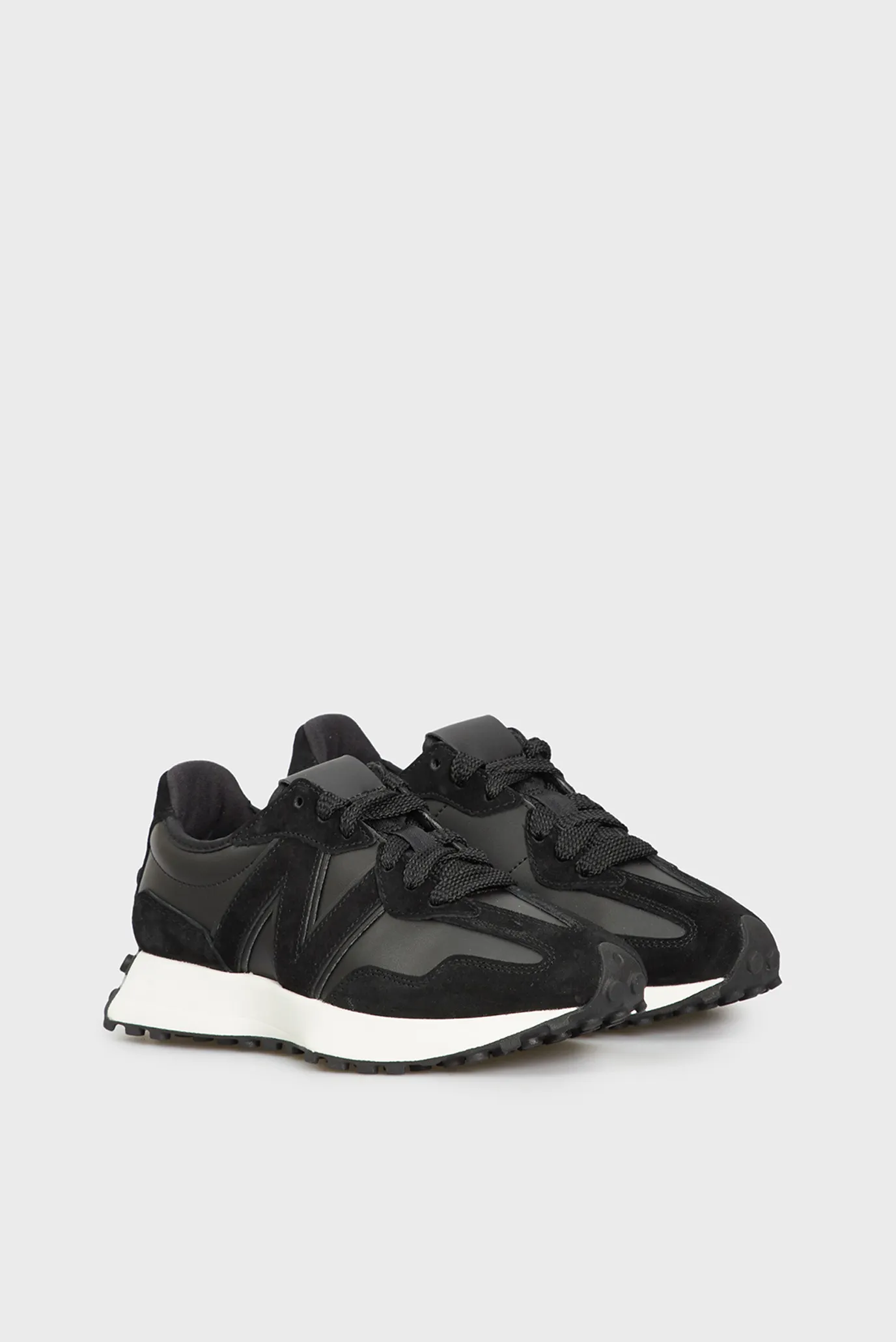 Черные кожаные кроссовки 327 New Balance U327LI — MD-Fashion