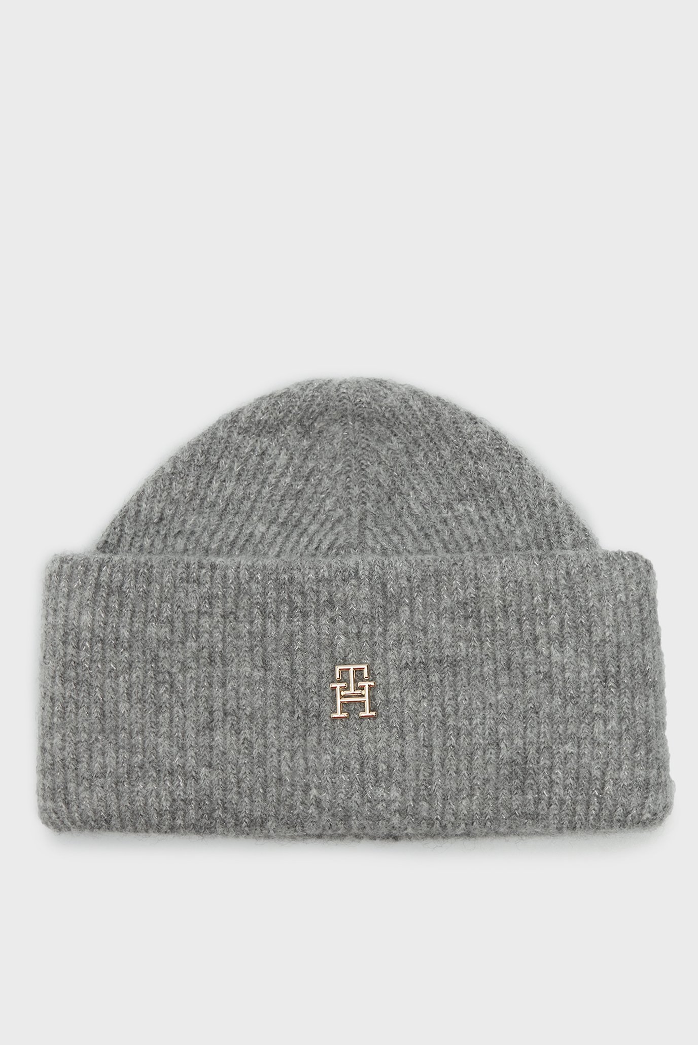 Женская серая шапка TH EVENING BEANIE 1