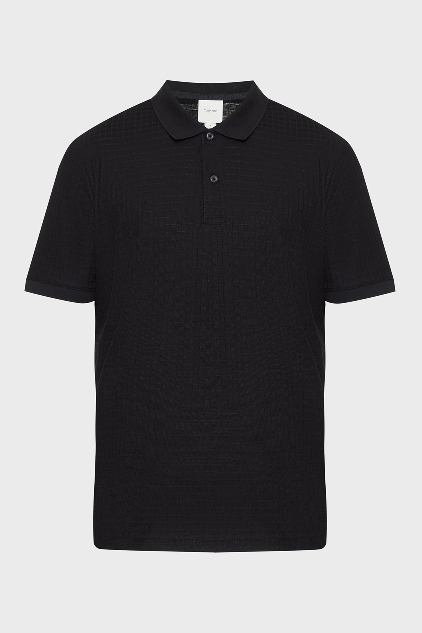 Мужское черное поло MERCERIZED JACQUARD Черный L Calvin Klein K10K114140 Мужское черное поло MERCERIZED JACQUARD Черный L Calvin Klein K10K114140