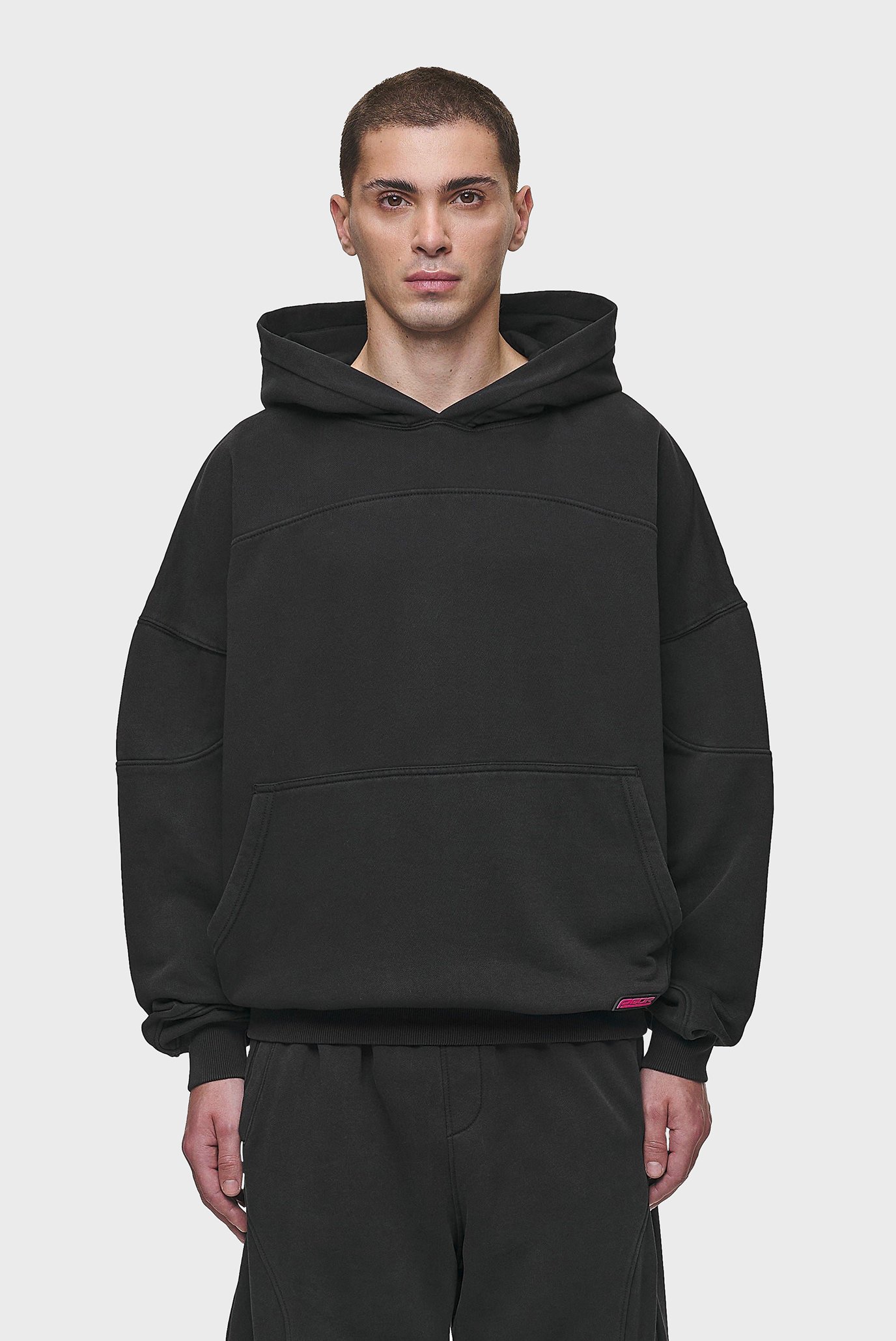 Мужское черное худи Conven Boxy Hoodie 1