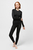 Жіночий чорний комплект термобілизни (реглан, брюки)