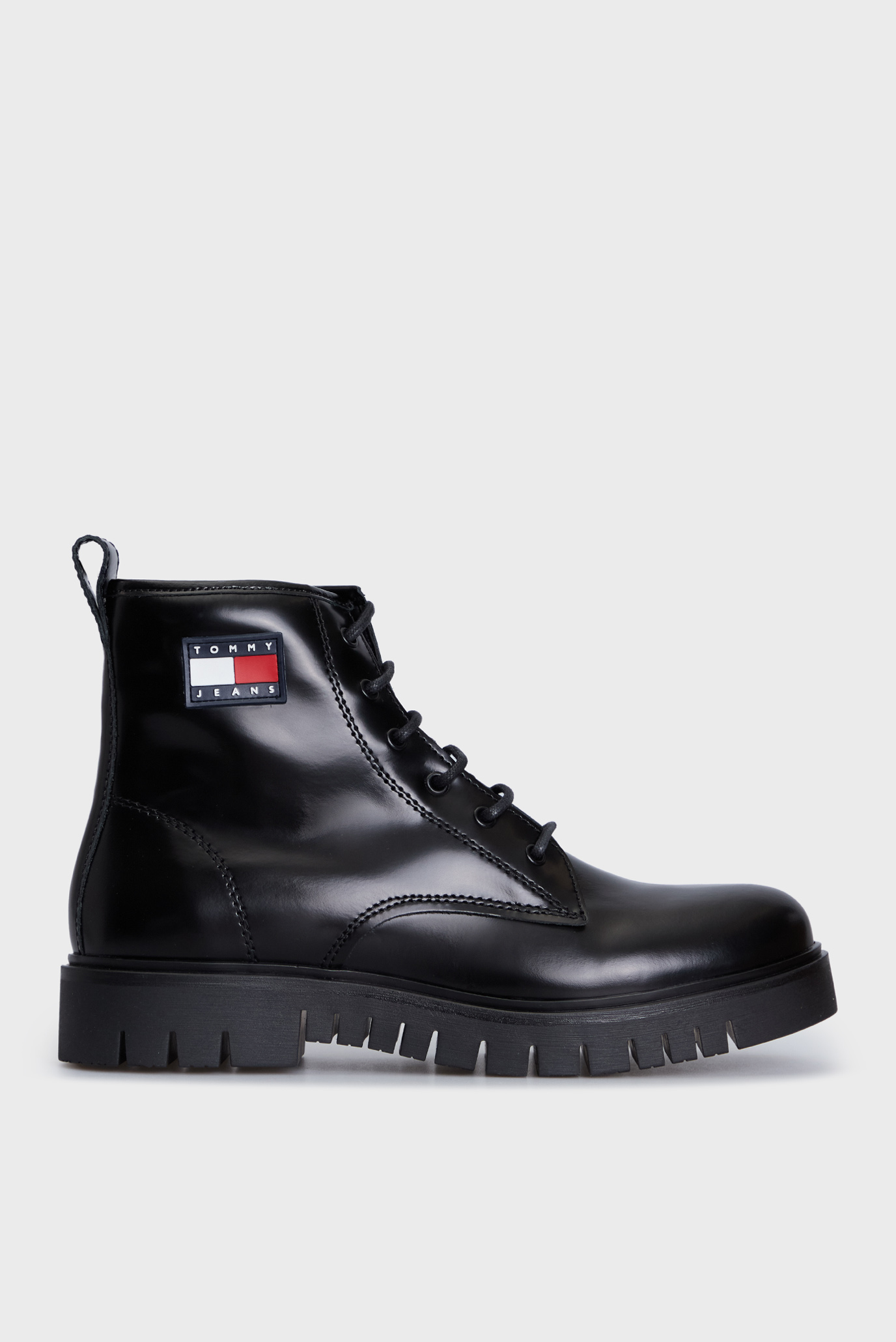 Женские черные кожаные ботинки TJW LACE UP BOOT 1