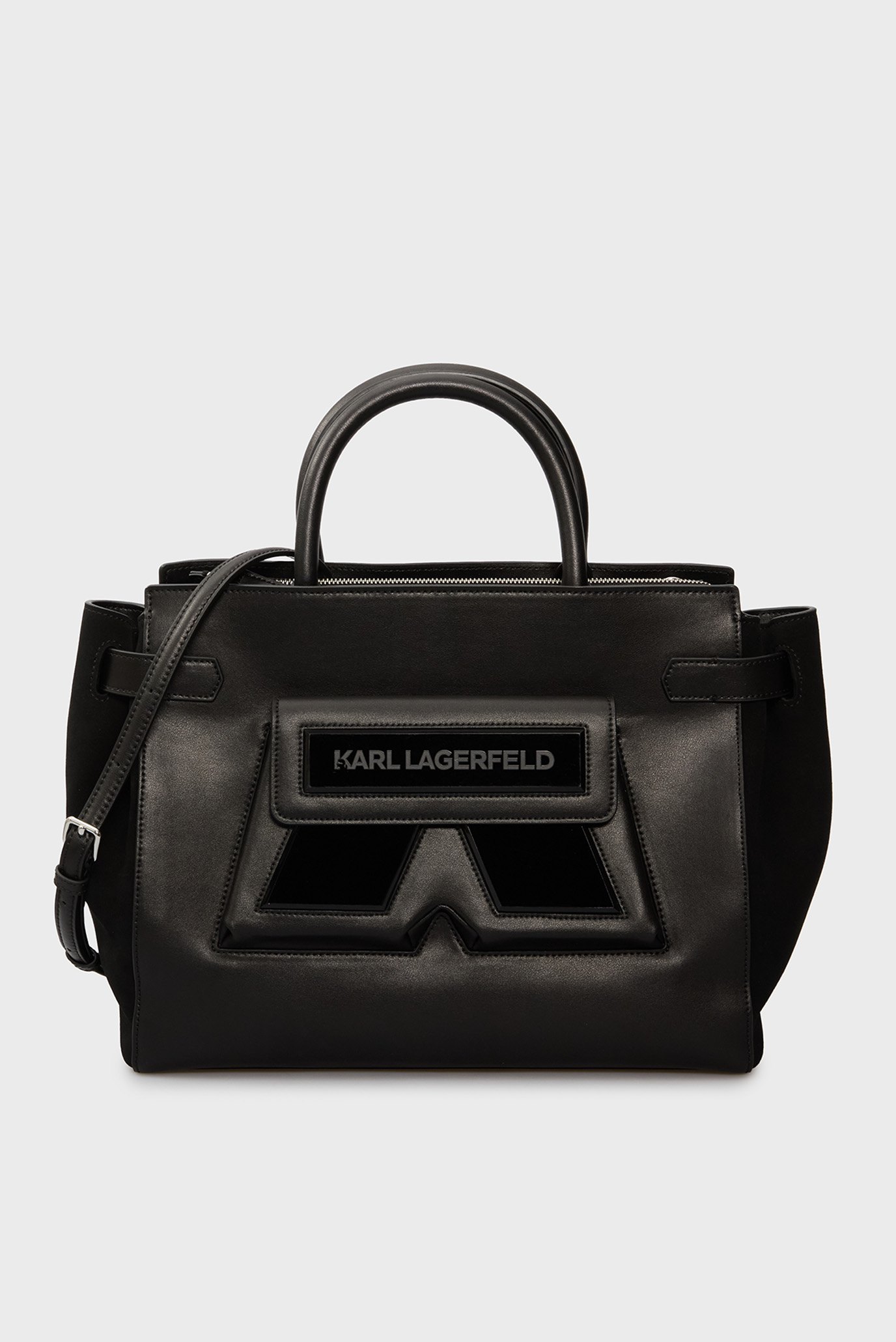 Женская черная кожаная сумка IKON/K MD TOTE Черный ONESIZE Karl Lagerfeld 246W3054 Женская черная кожаная сумка IKON/K MD TOTE Черный ONESIZE Karl Lagerfeld 246W3054