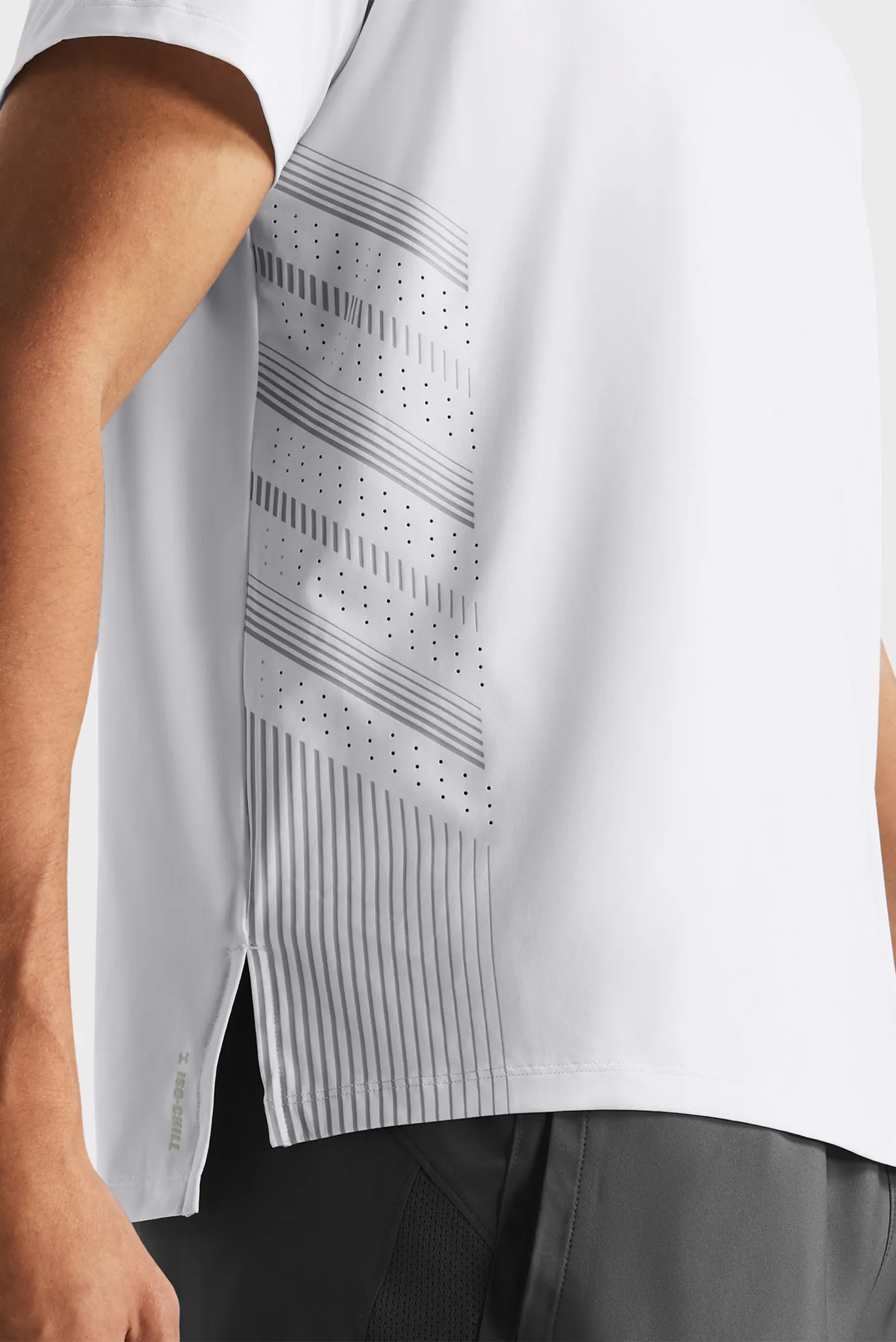 Мужская белая футболка UA LAUNCH ELITE GRAPHIC SS 3