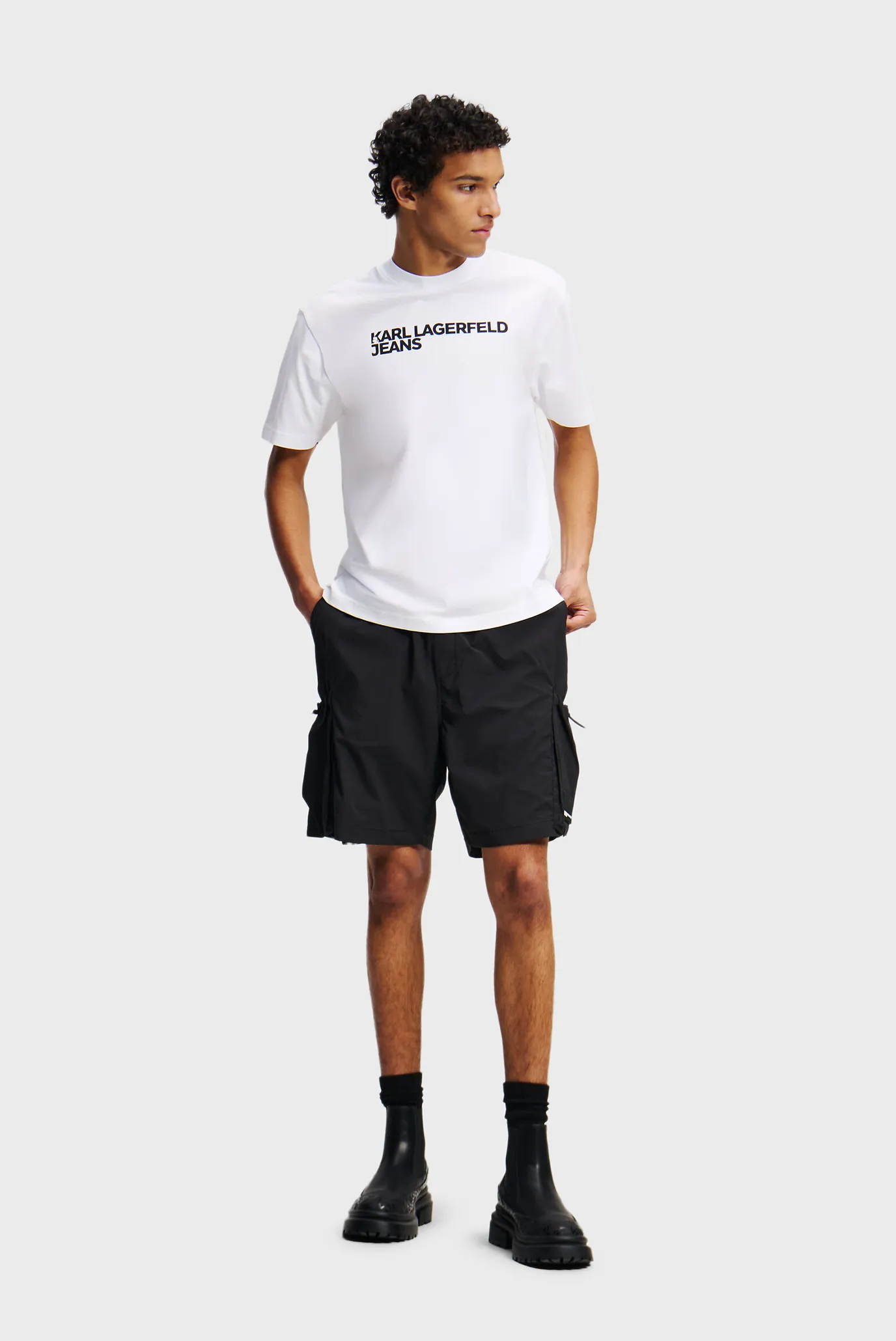 Мужская белая футболка KLJ REG SS ESSENTIAL 2