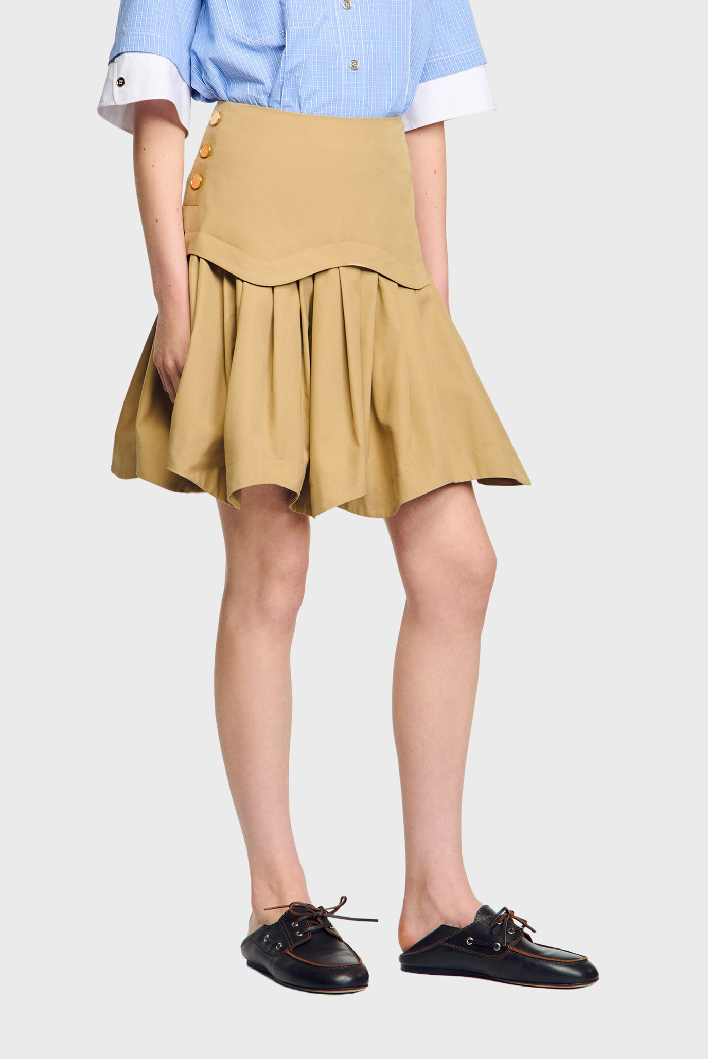 Женская бежевая юбка Бежевый 36 Sandro SFPJU01495_Beige Женская бежевая юбка Бежевый 36 Sandro SFPJU01495_Beige