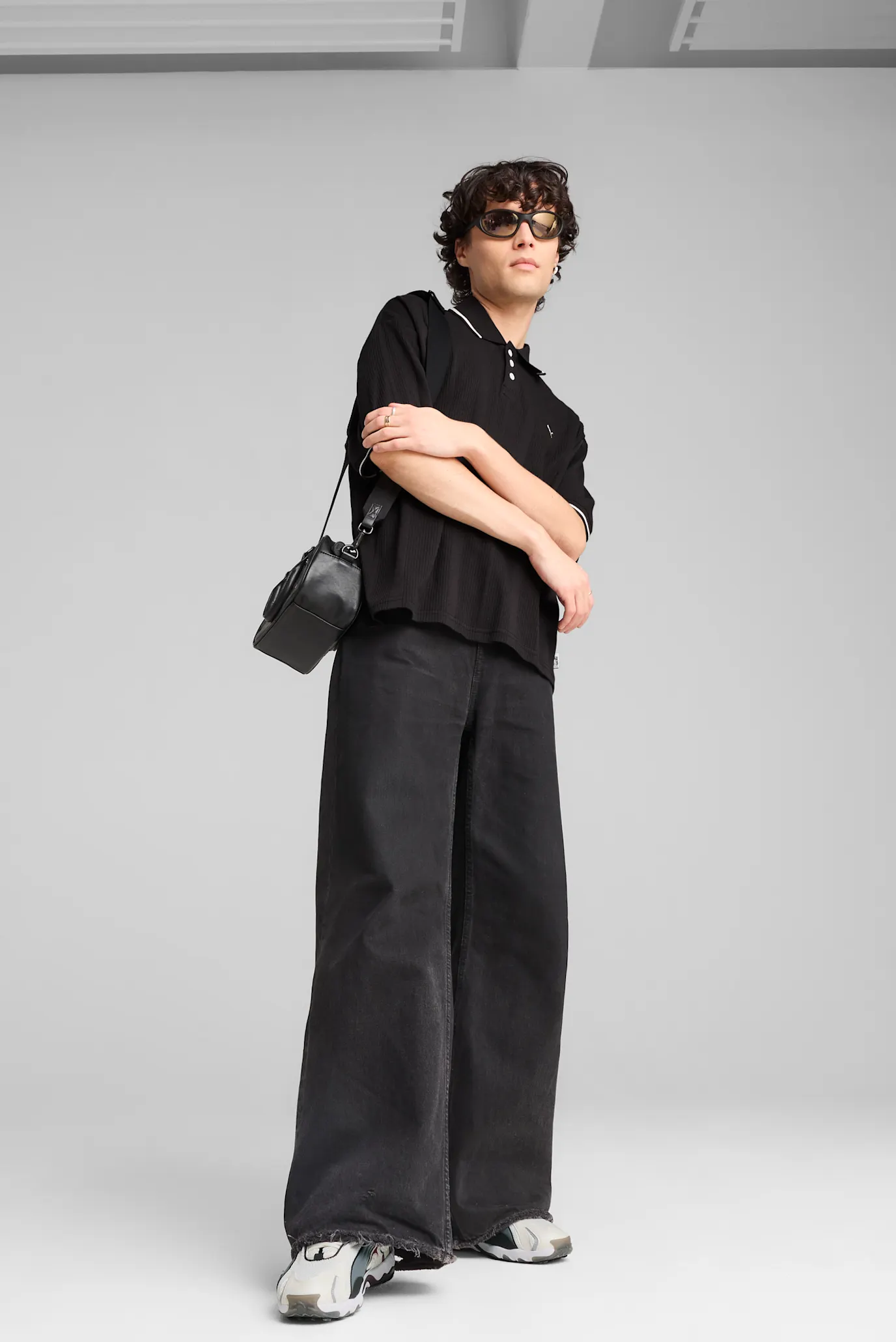 Чоловіче чорне поло у смужку MMQ Polo Men 2