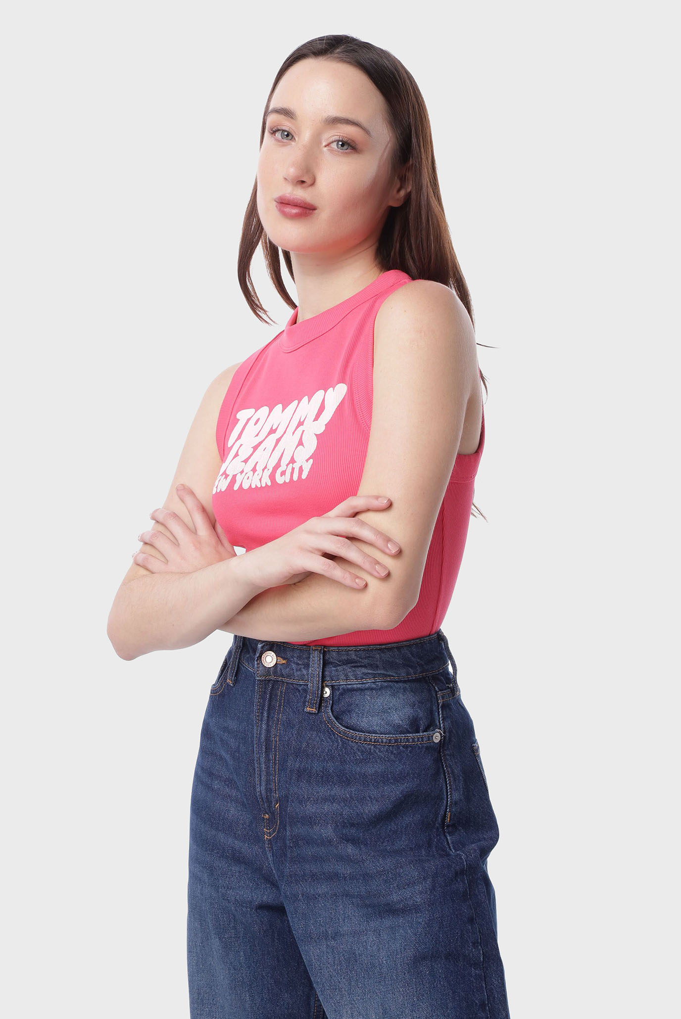 Женская розовая майка Розовый M Tommy Jeans DW0DW21339 Женская розовая майка Розовый M Tommy Jeans DW0DW21339
