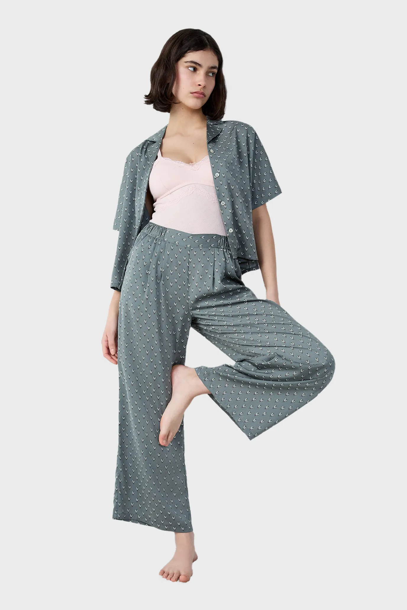 Женская бирюзовая рубашка с узором RHETT 4