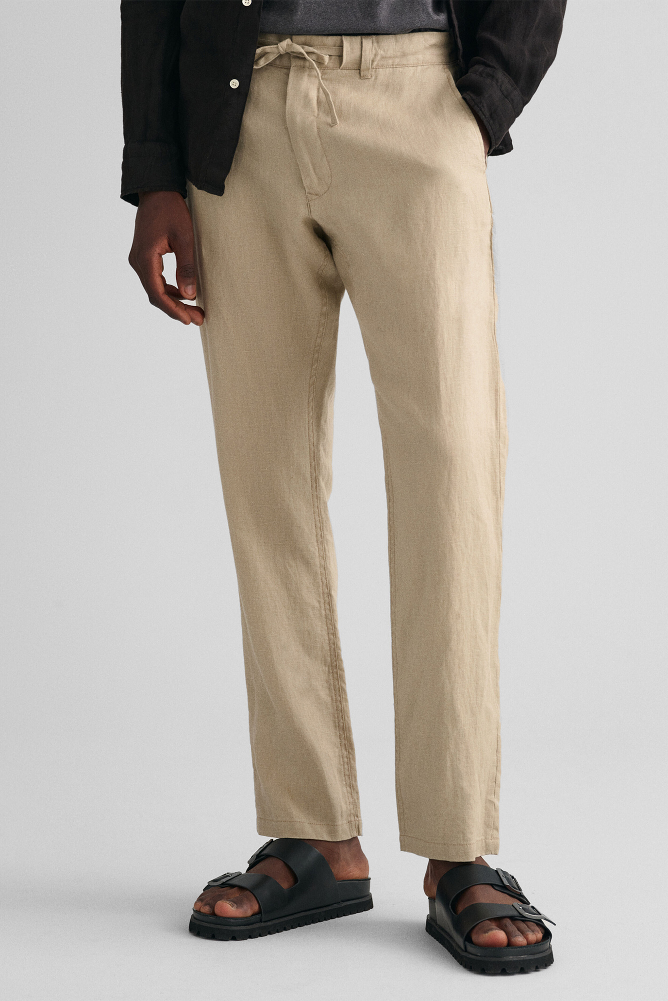 Чоловічі бежеві лляні брюки RELAXED LINEN DS 1