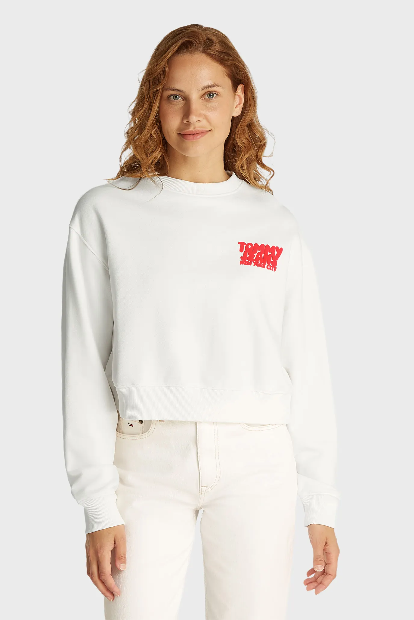 Женский белый свитшот TJW BUBBLE CREW 1