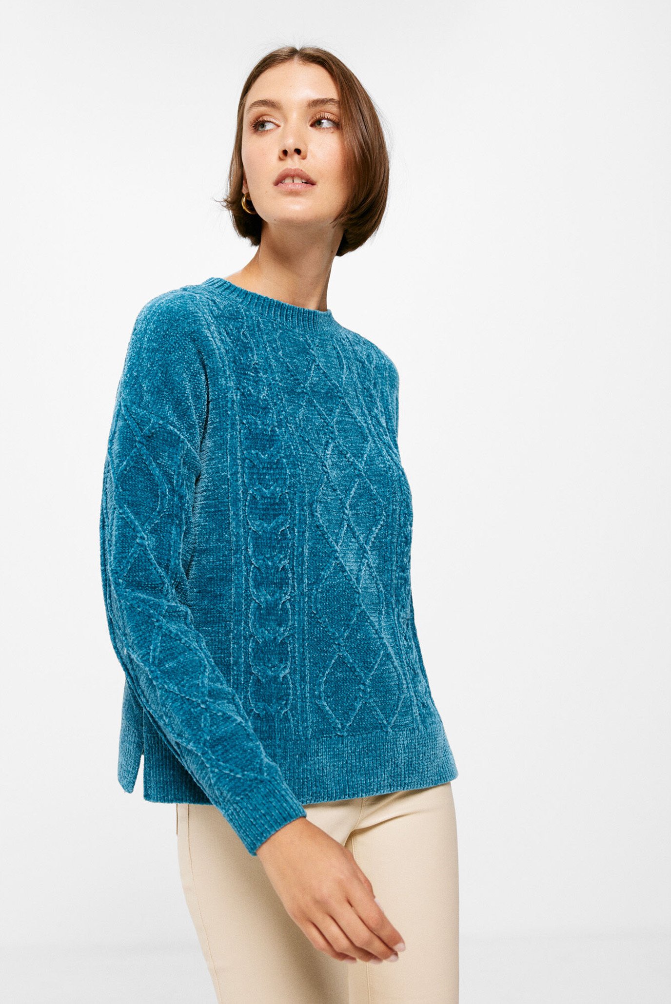 Жіночий бірюзовий светр 1