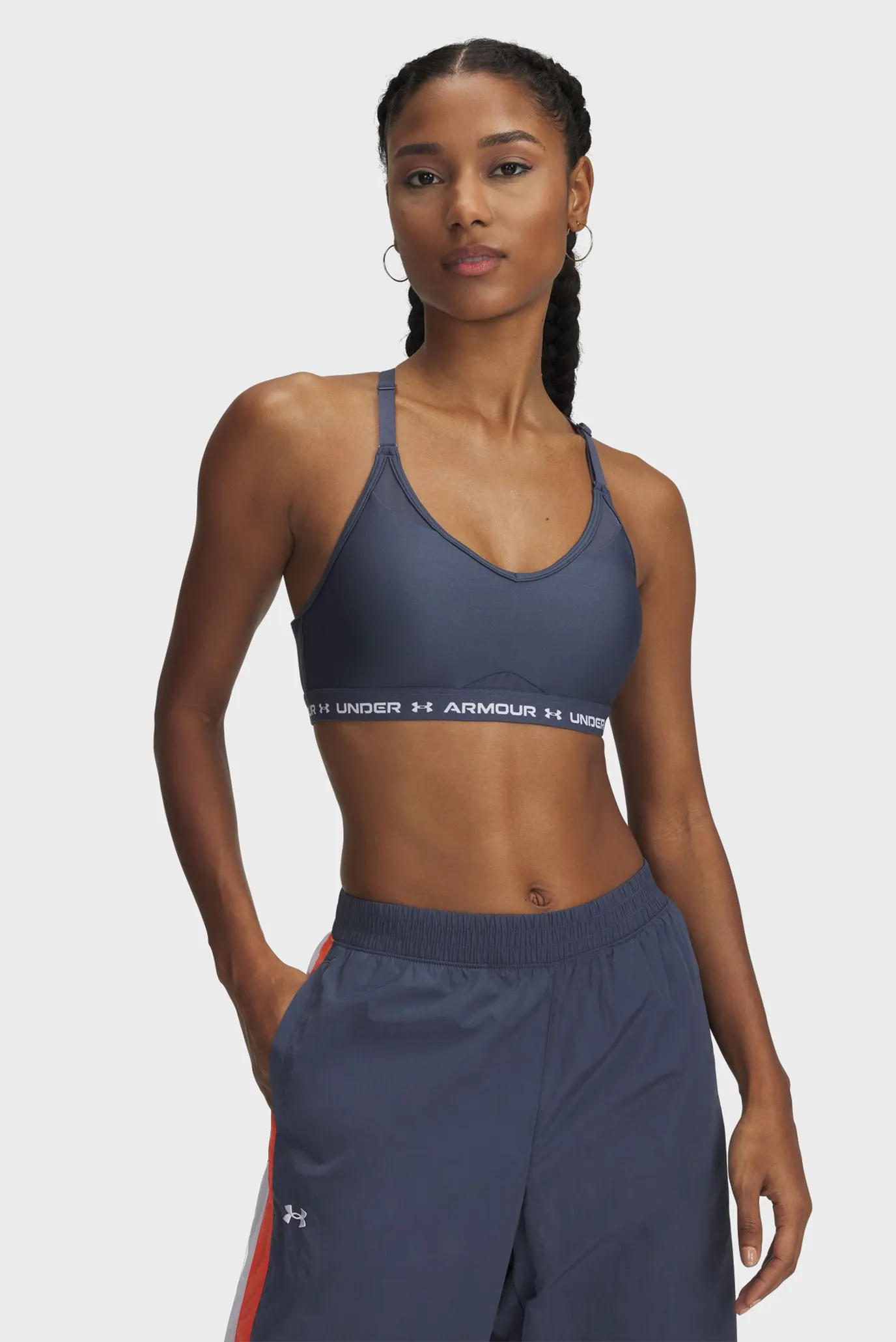 Жіночий темно-сірий топ UA Crossback Low Bra 2