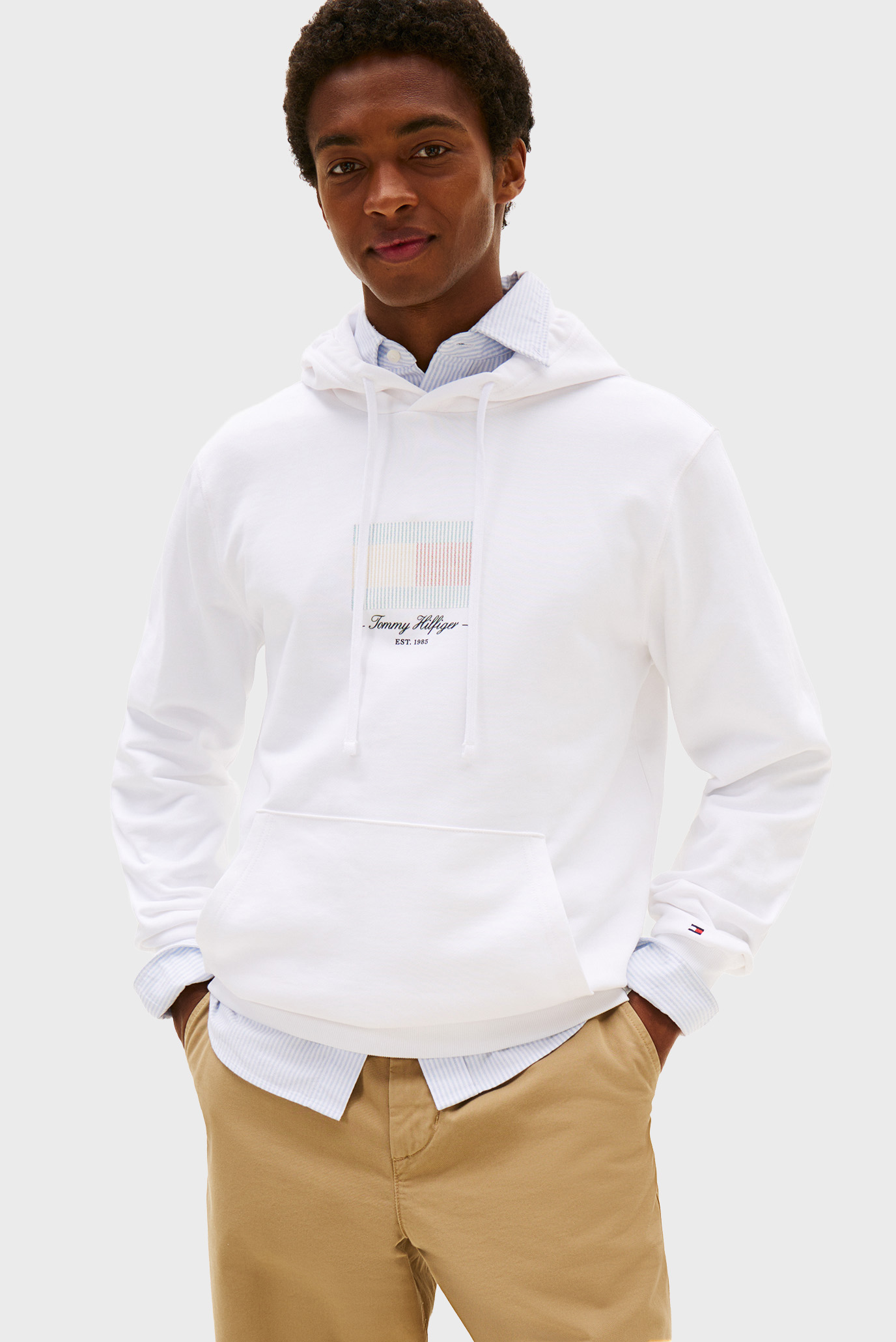 Мужское белое худи ITHACA FLAG Белый XL Tommy Hilfiger MW0MW39377 Мужское белое худи ITHACA FLAG Белый XL Tommy Hilfiger MW0MW39377