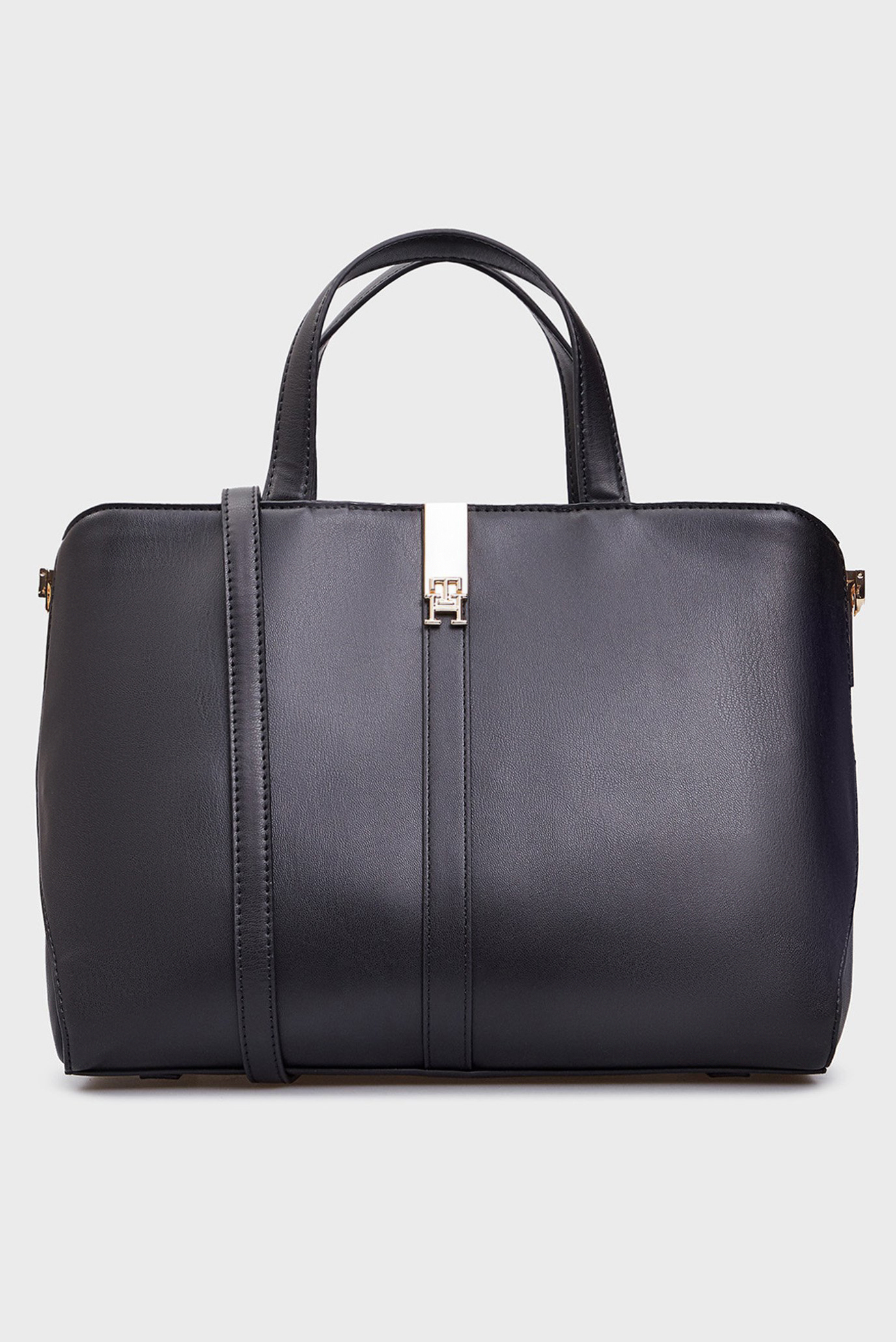 Женская черная сумка TH HERITAGE SATCHEL Черный ONESIZE Tommy Hilfiger AW0AW16318 Женская черная сумка TH HERITAGE SATCHEL Черный ONESIZE Tommy Hilfiger AW0AW16318