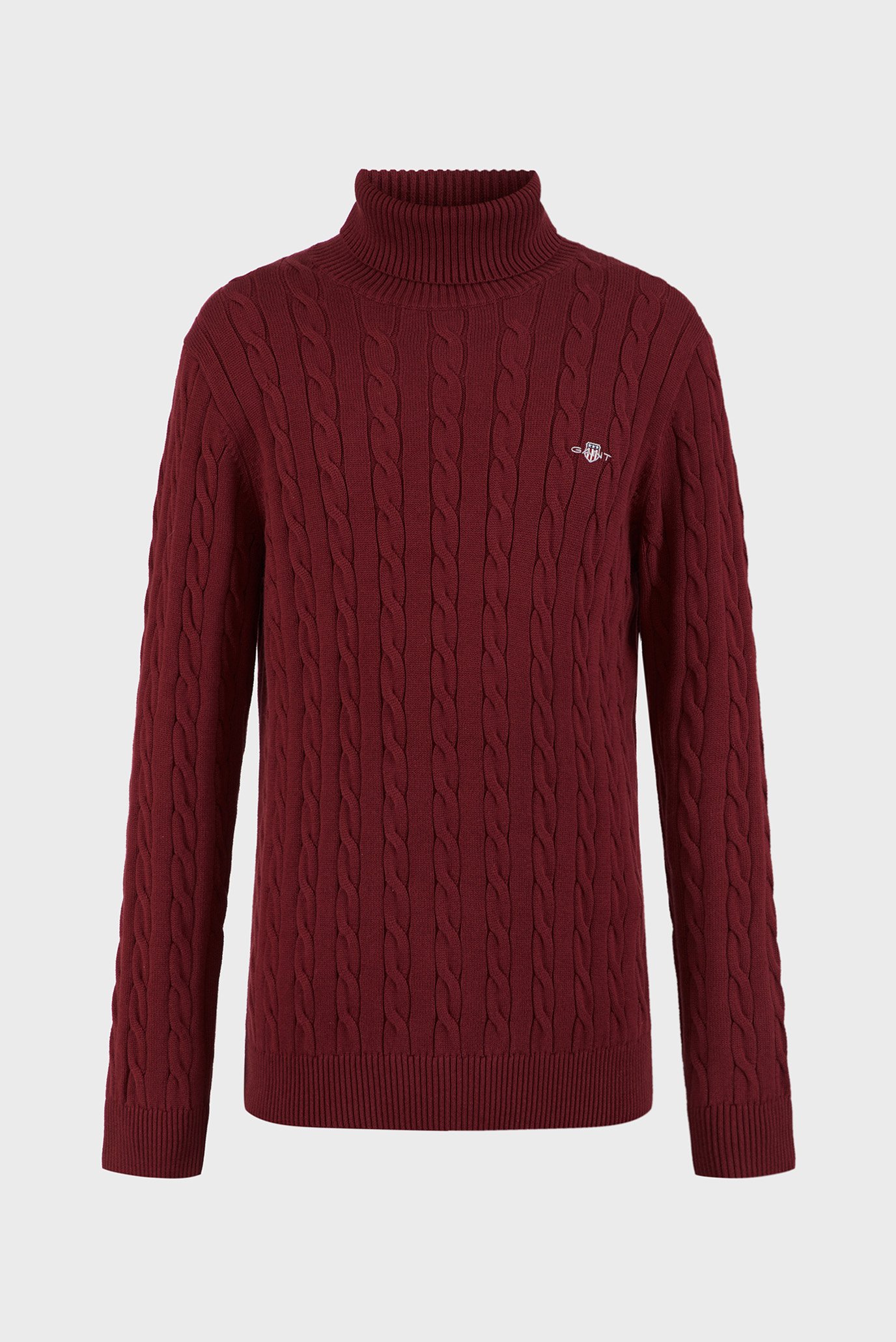 Чоловічий бордовий гольф COTTON CABLE TURTLE NECK 1