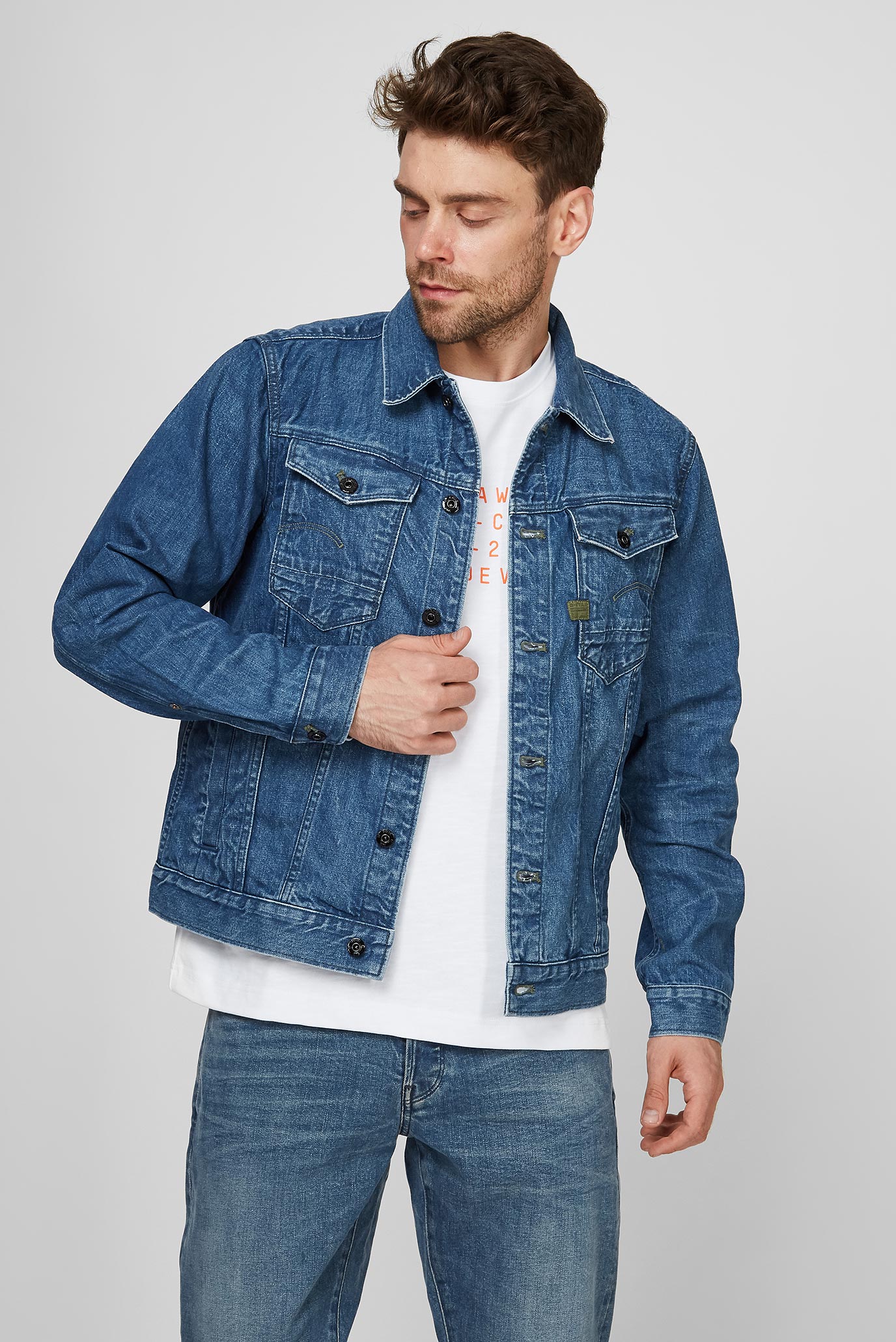 Мужская синяя джинсовая куртка Arc 3D Jacket 1