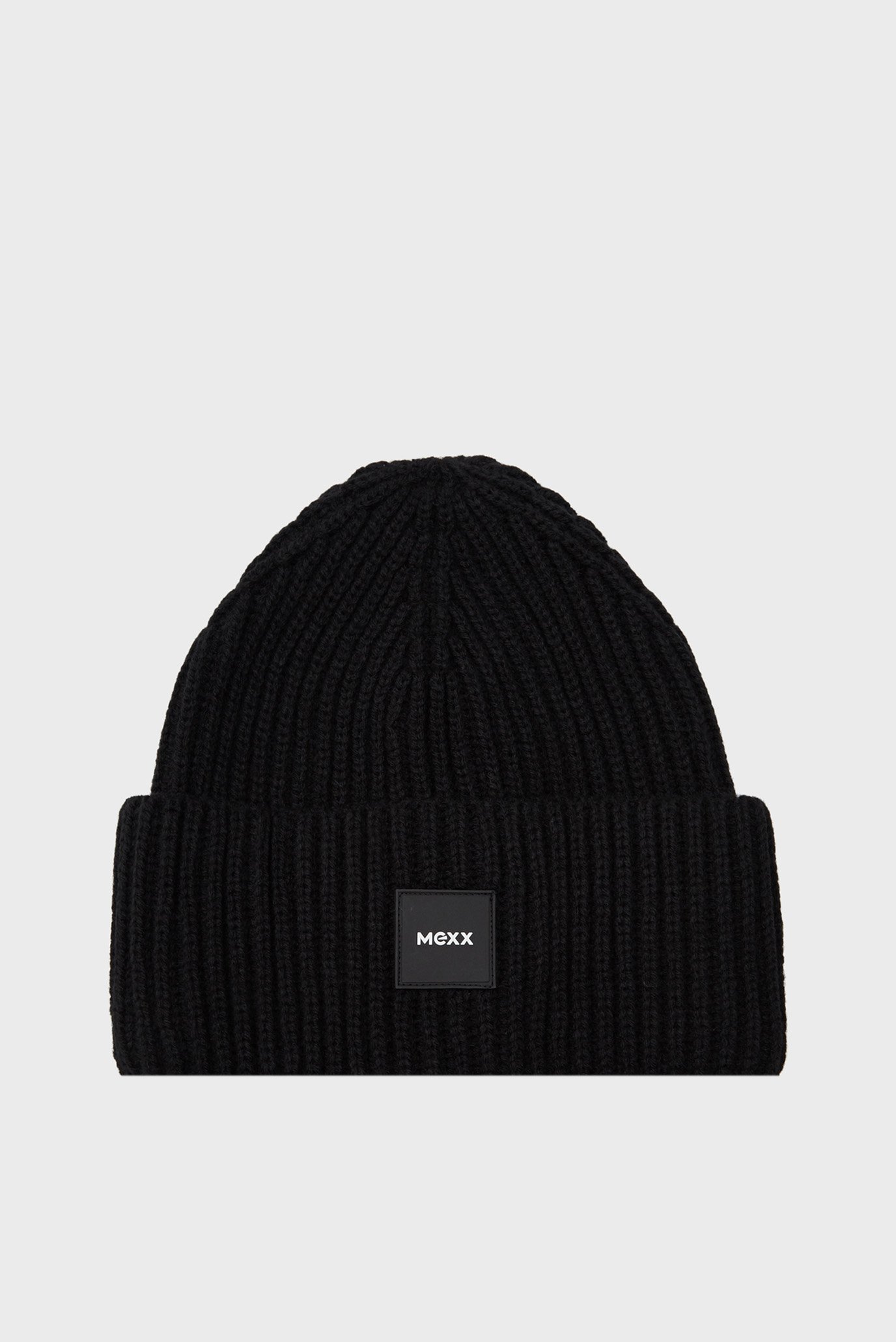 Мужская черная шапка Ribbed beanie 1