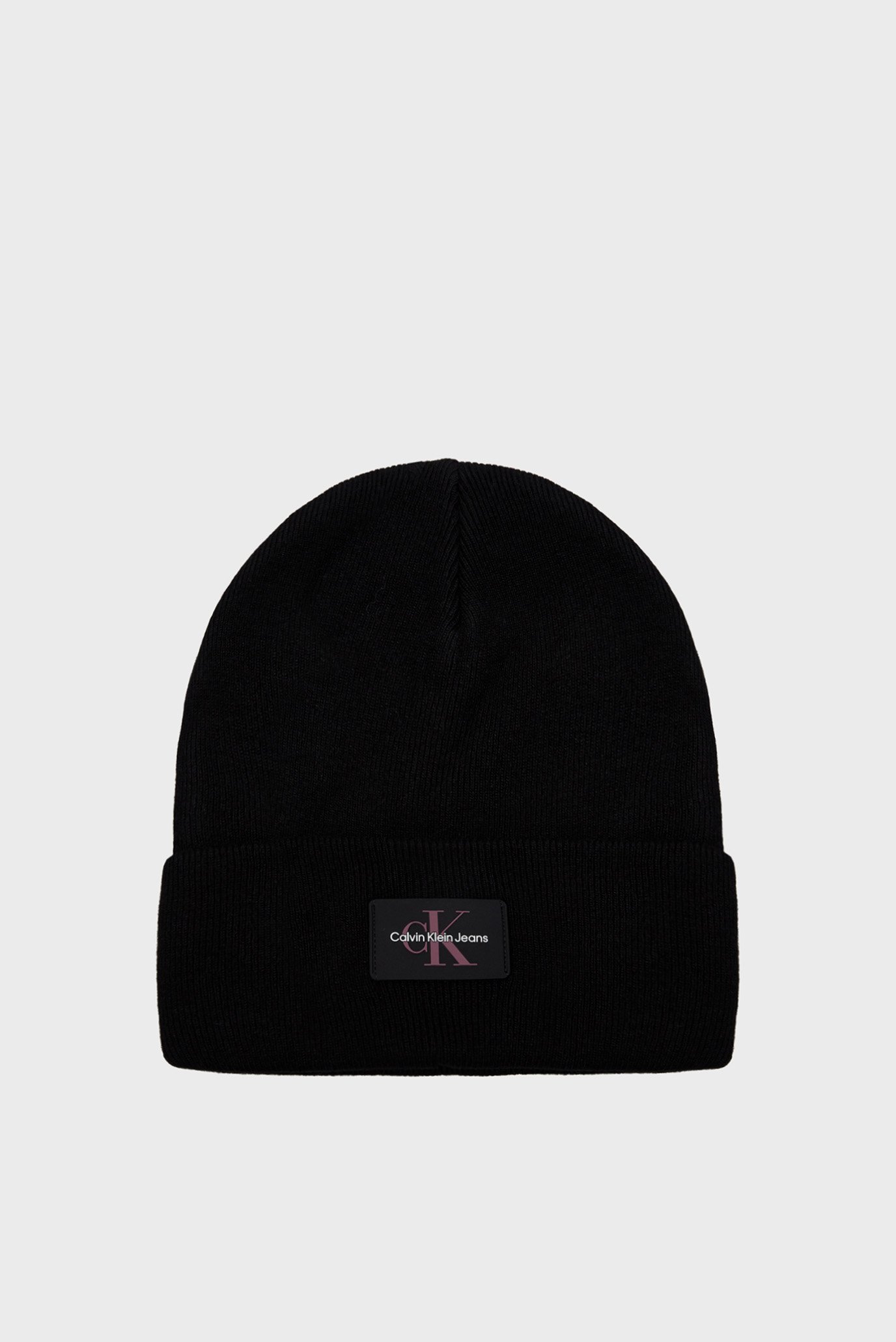 Женская черная шерстяная шапка MONOLOGO RUBBER BEANIE 1