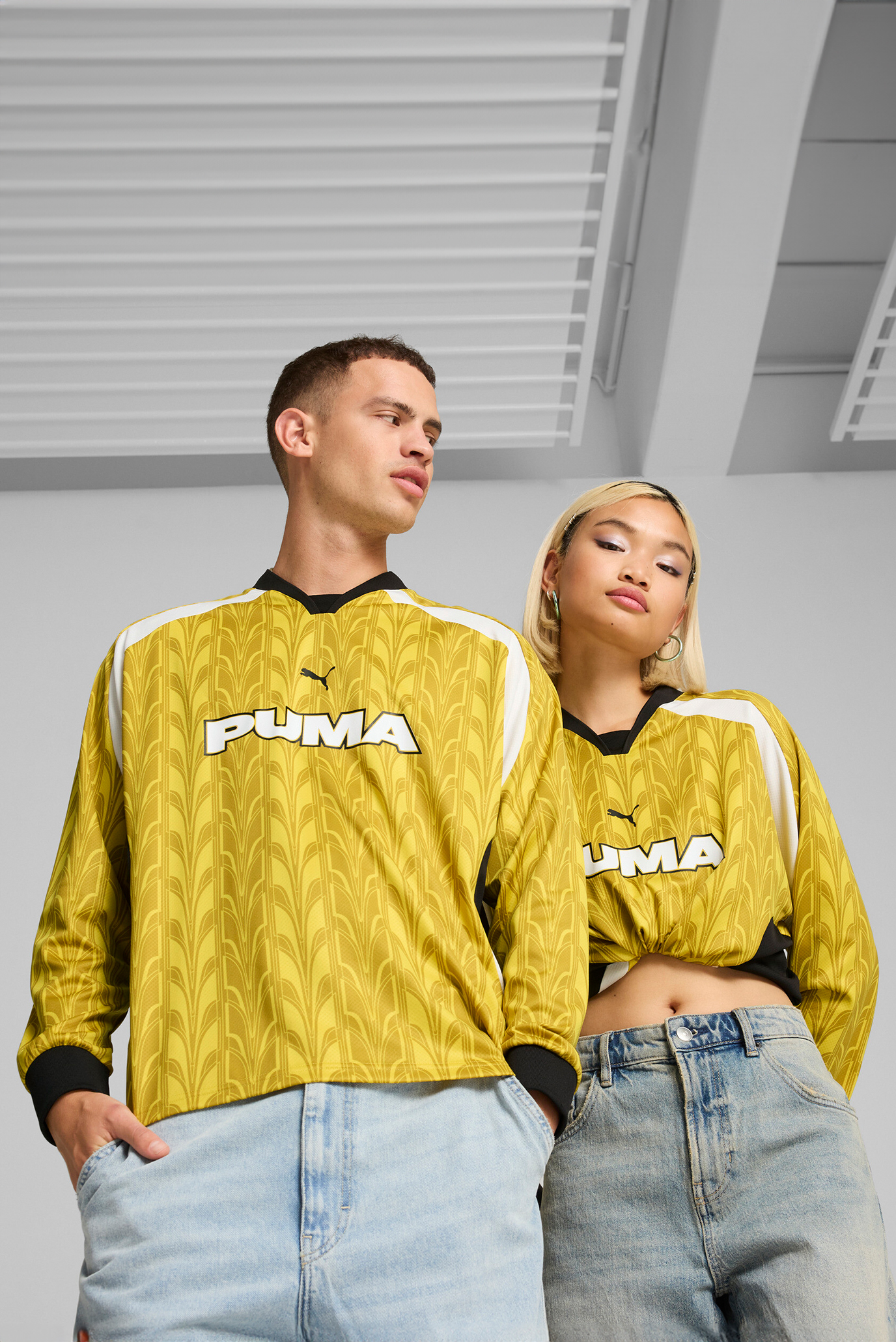 Желтый лонгслив Long Sleeve Football Jersey Unisex (унисекс) 1