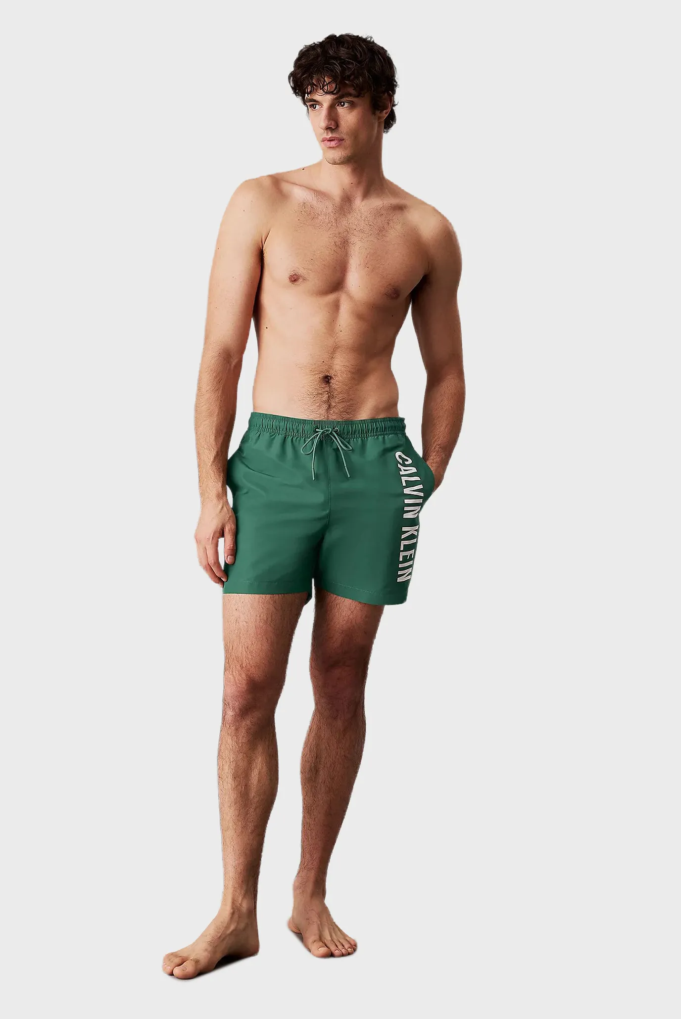 Мужские зеленые плавательные шорты MEDIUM DRAWSTRING 2