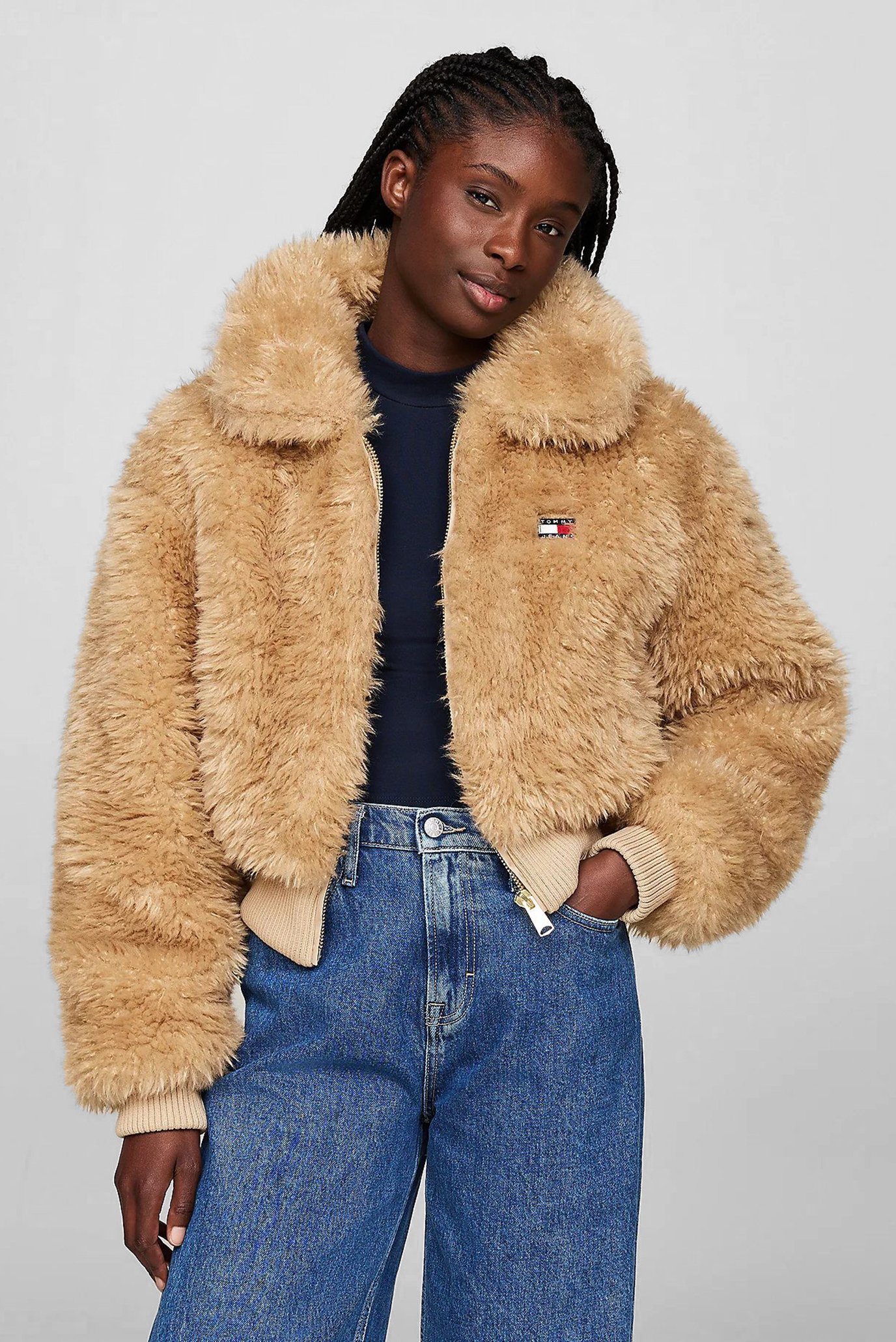 Жіноча бежева шуба TJW FAUX SHEARLING JACKET 1