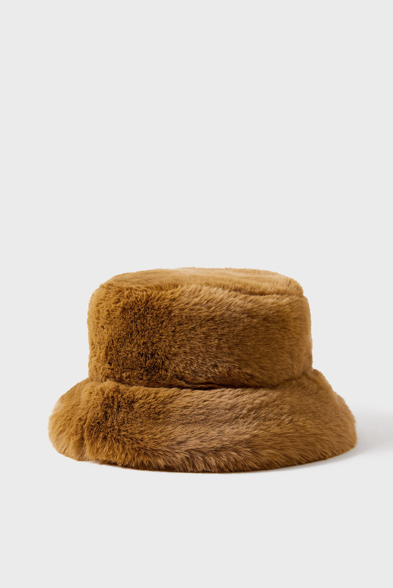 Женская коричневая панама Luxe Faux Fur Bucket 1