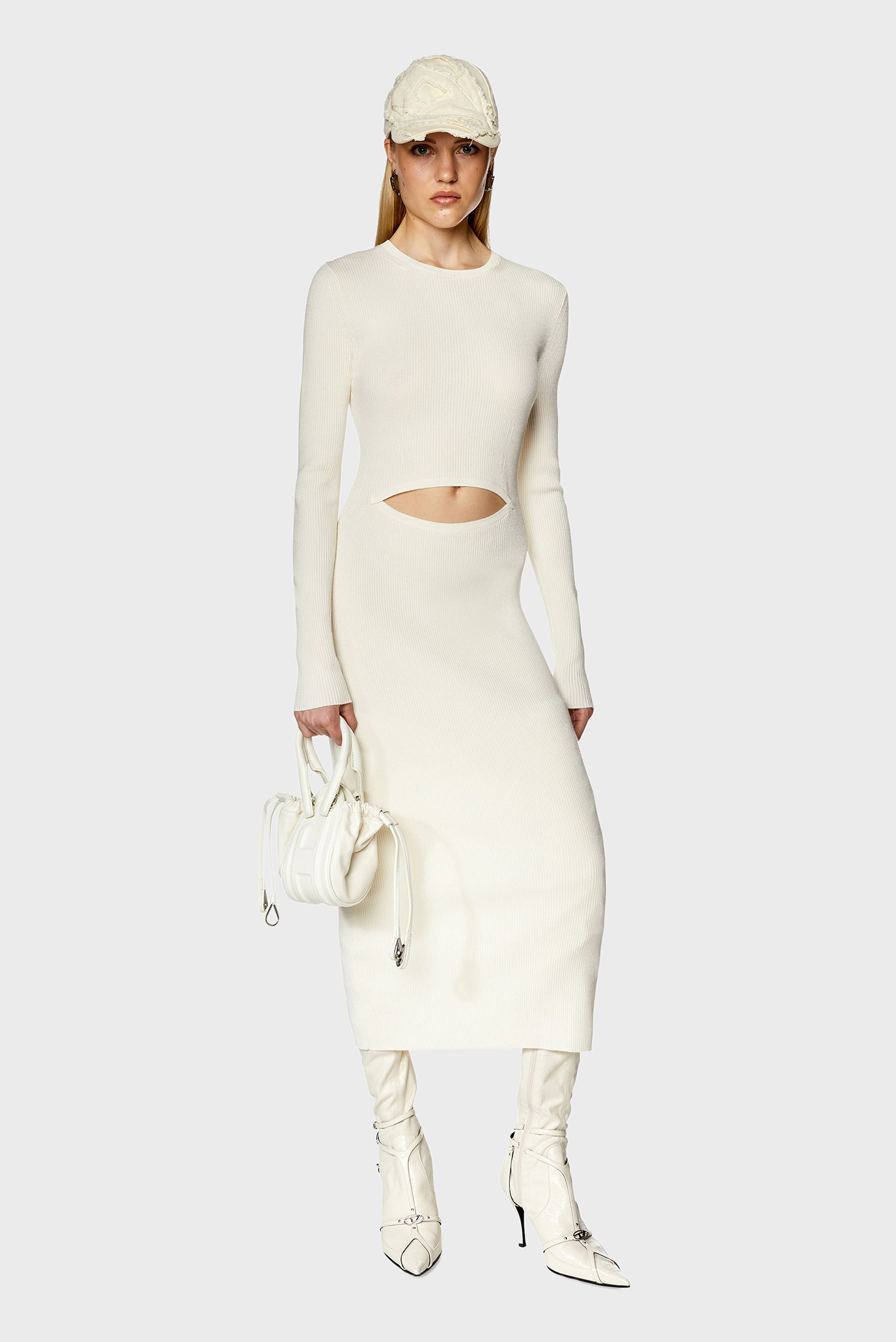 Женское белое шерстяное платье M-PELAGOS DRESS 1