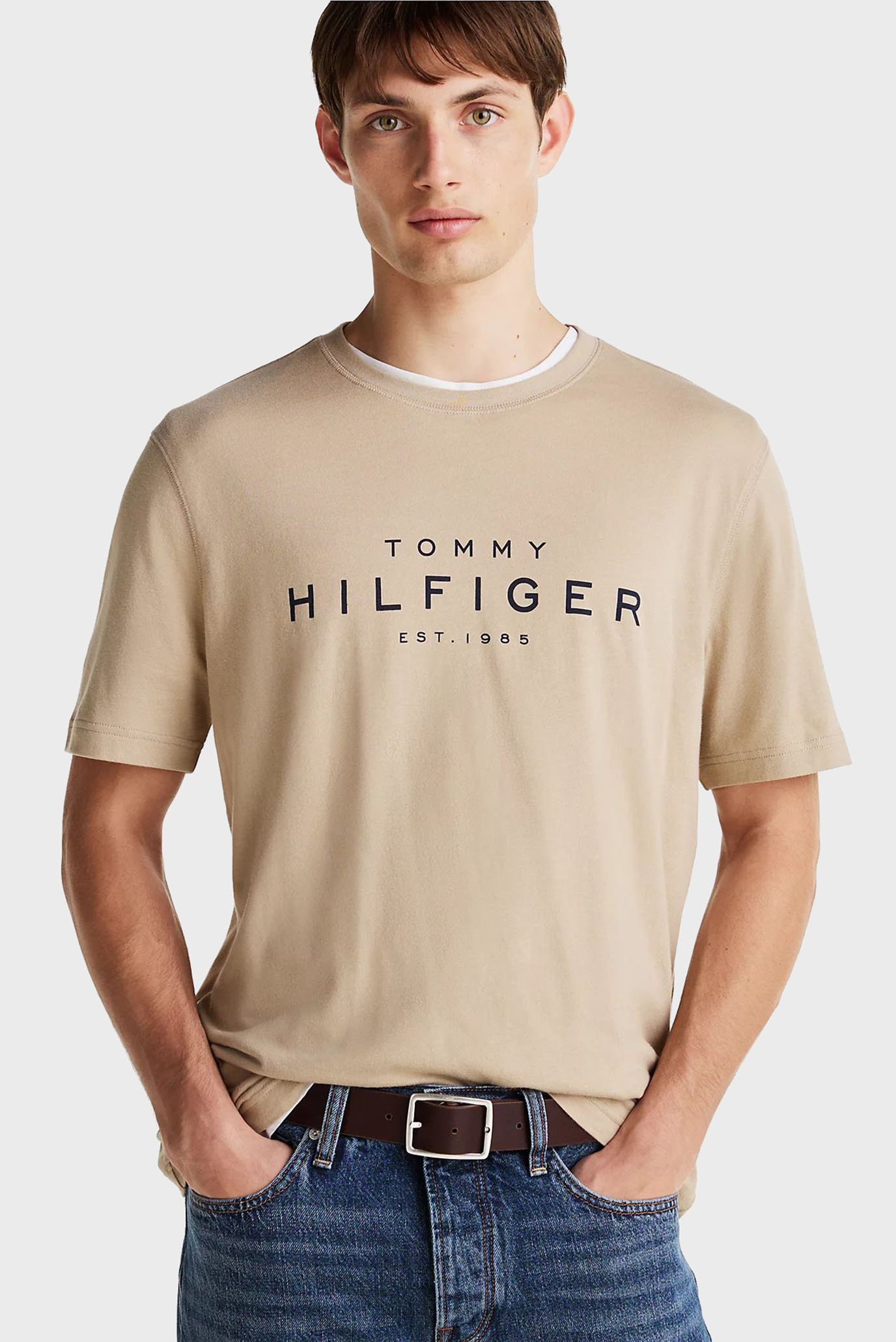 Чоловіча бежева футболка BIG HILFIGER TEE 1